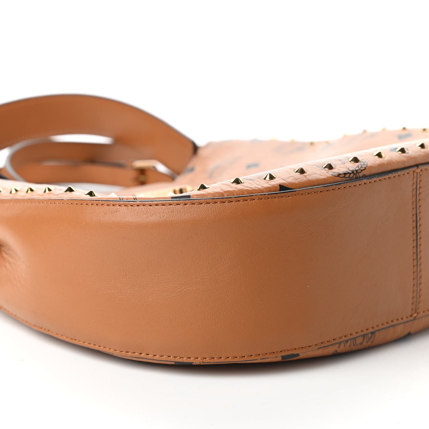 Visetos Studded Medium Patricia Hobo Cognac