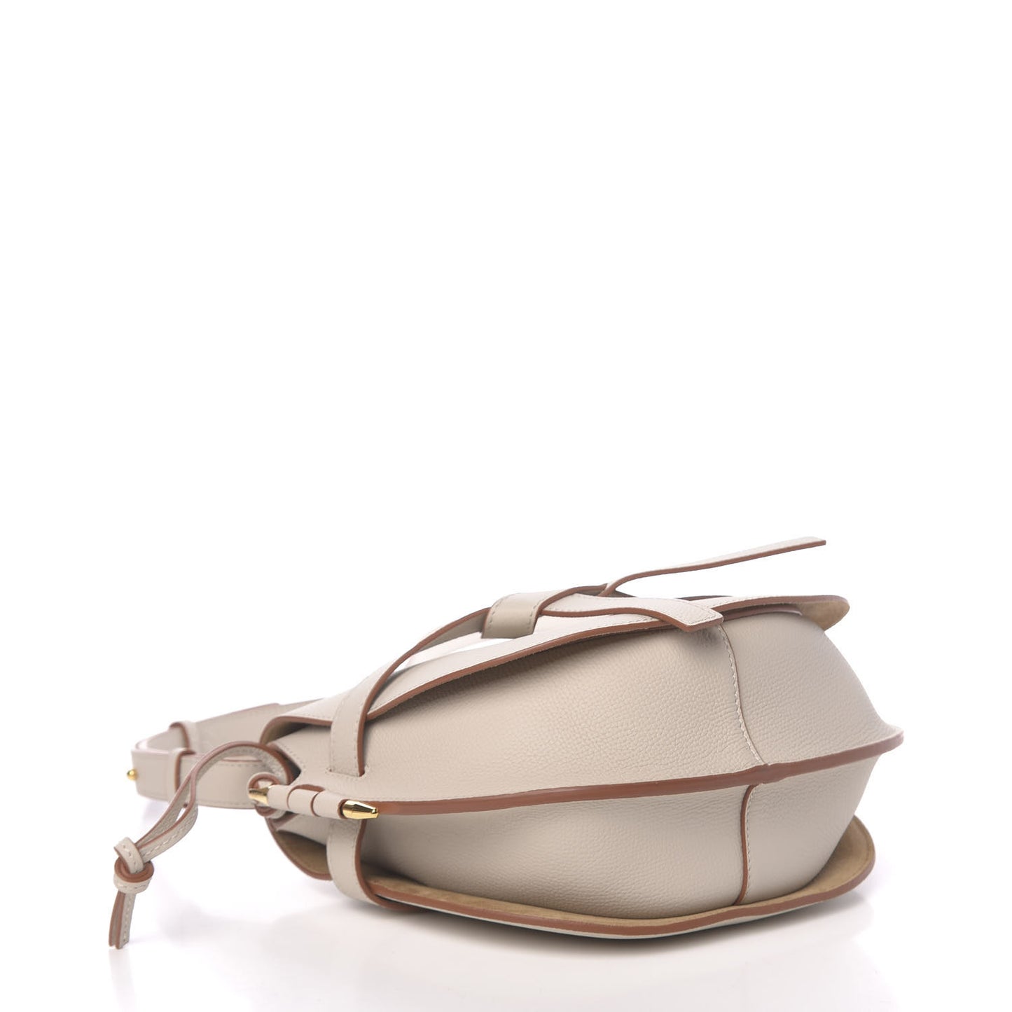 Grained Calfskin Small Gate Crossbody Bag Light Ghost