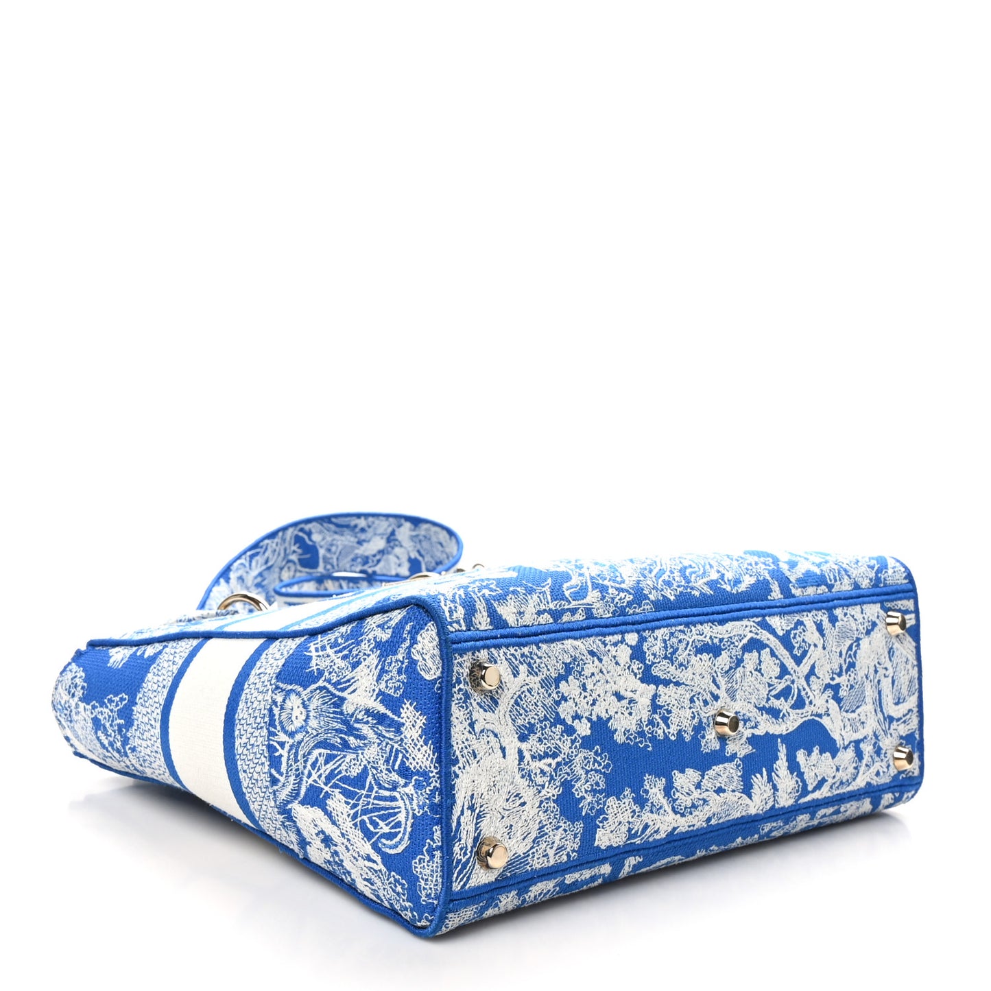 Toile de Jouy Embroidered Large Lady D-Lite Fluorescent Blue