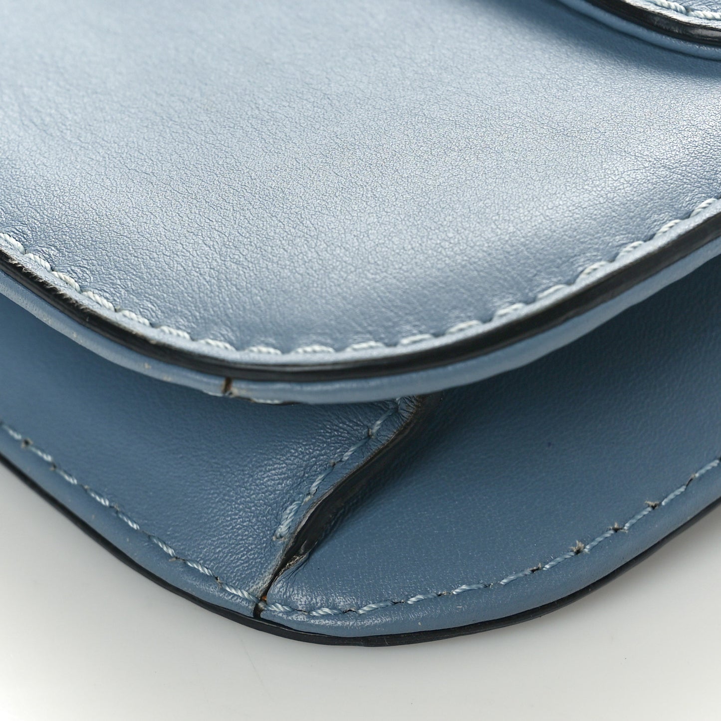 Vitello Small Glam Lock Rockstud Flap Gray