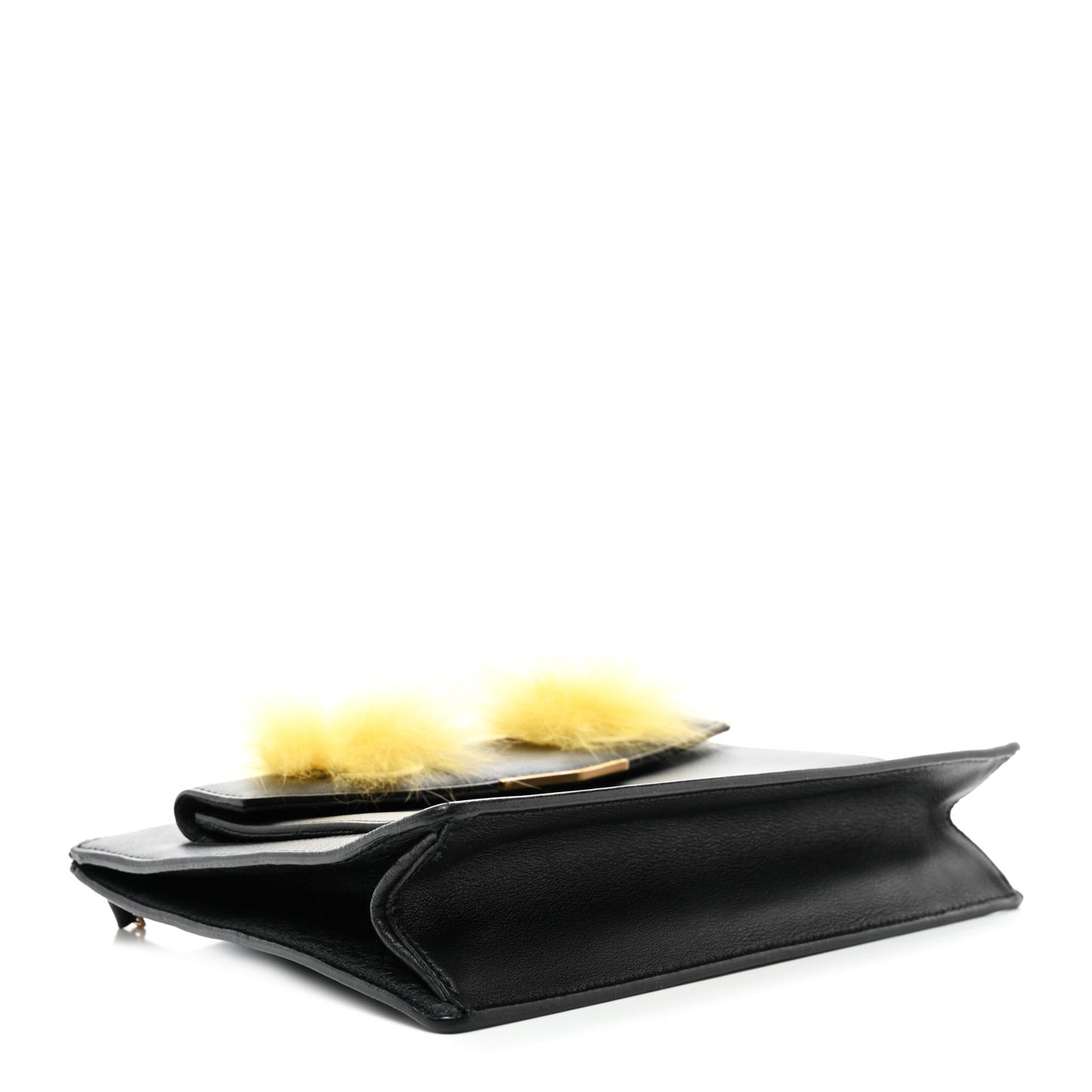 Vitello Dolce Fox Fur Monster Eyes Mini 2Jours Pouch Black Yellow