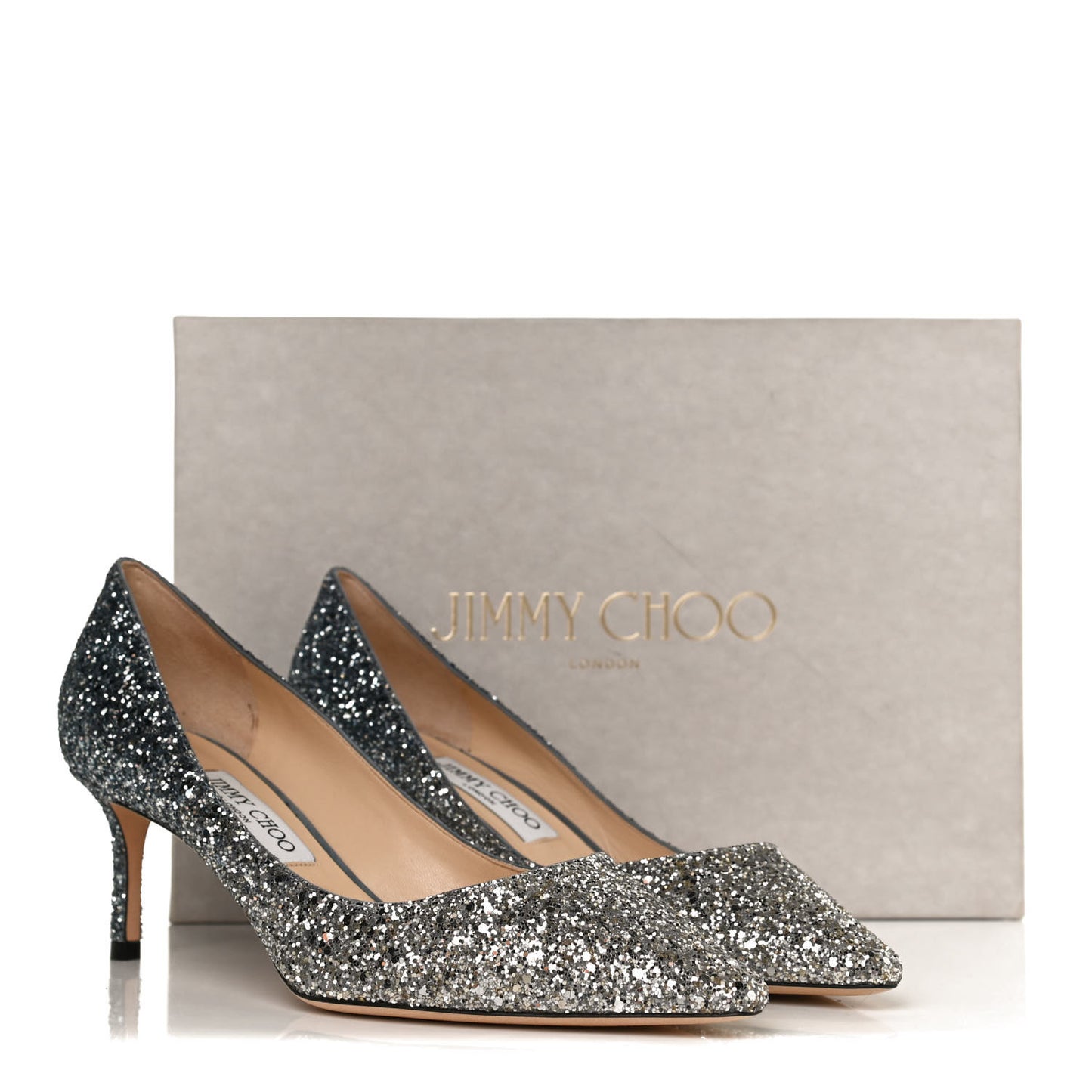 Glitter Pointy Toe Romy 60 Pumps 39 Silver Dusk Blue