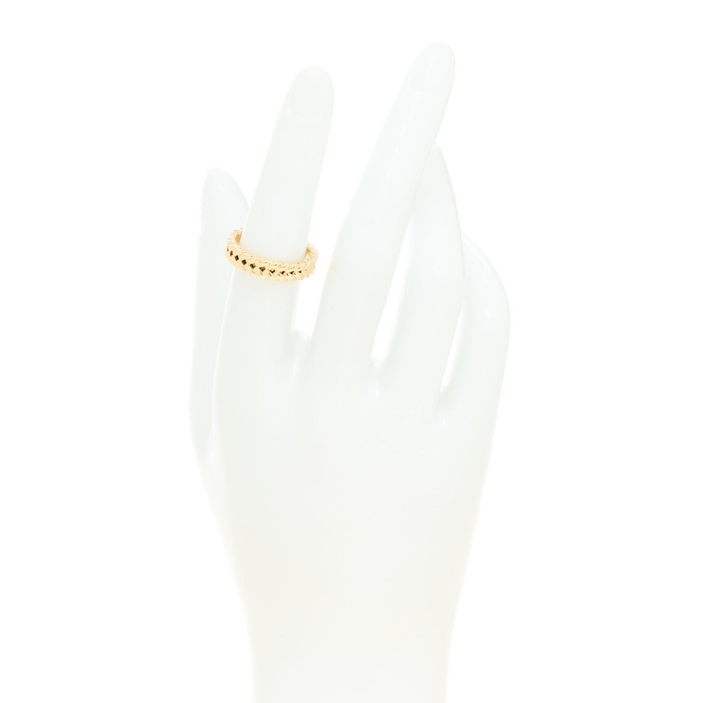 18K Yellow Gold Braided Band Ring 52 6