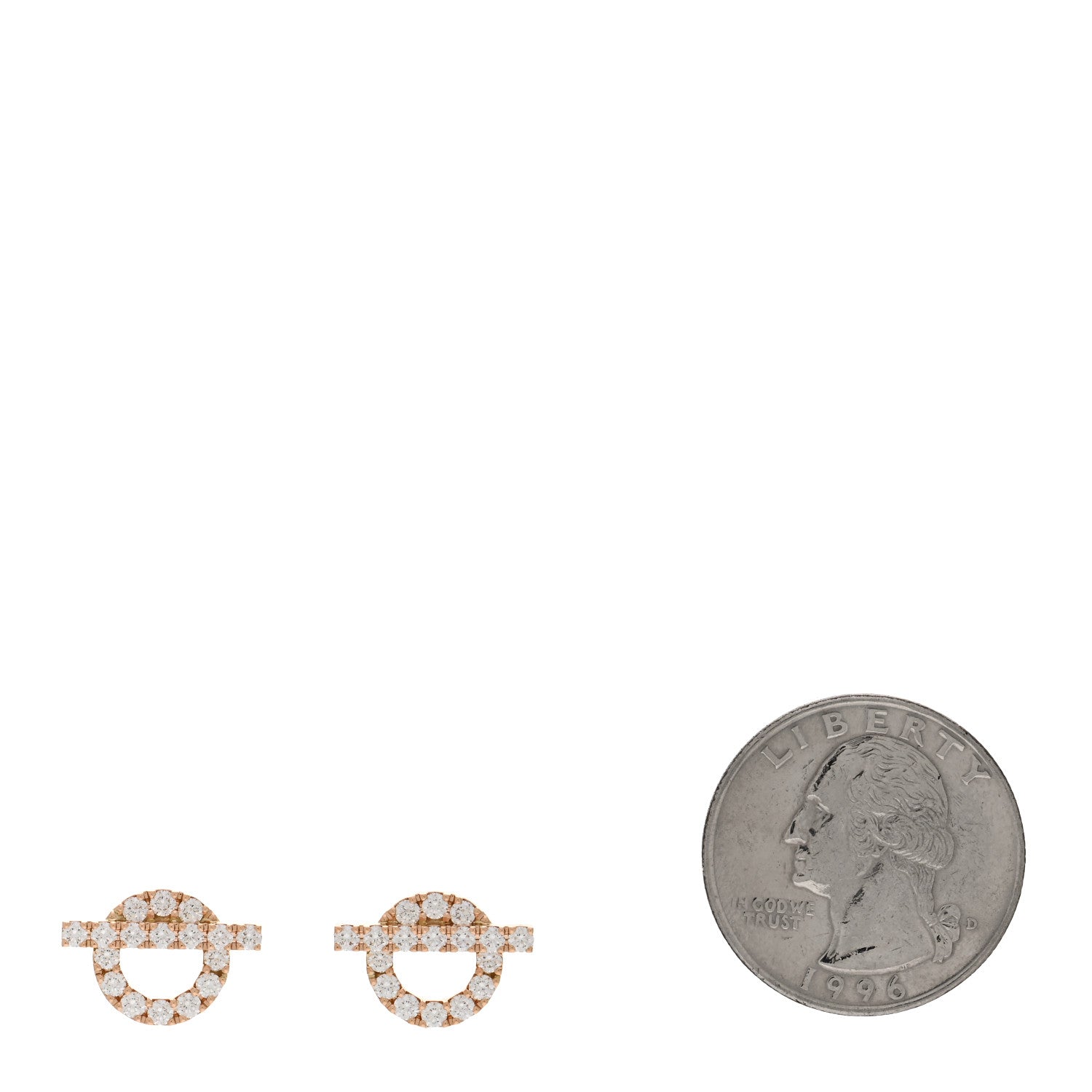 Hermes 18K Rose Gold Diamond Finesse Earrings 2 of 5