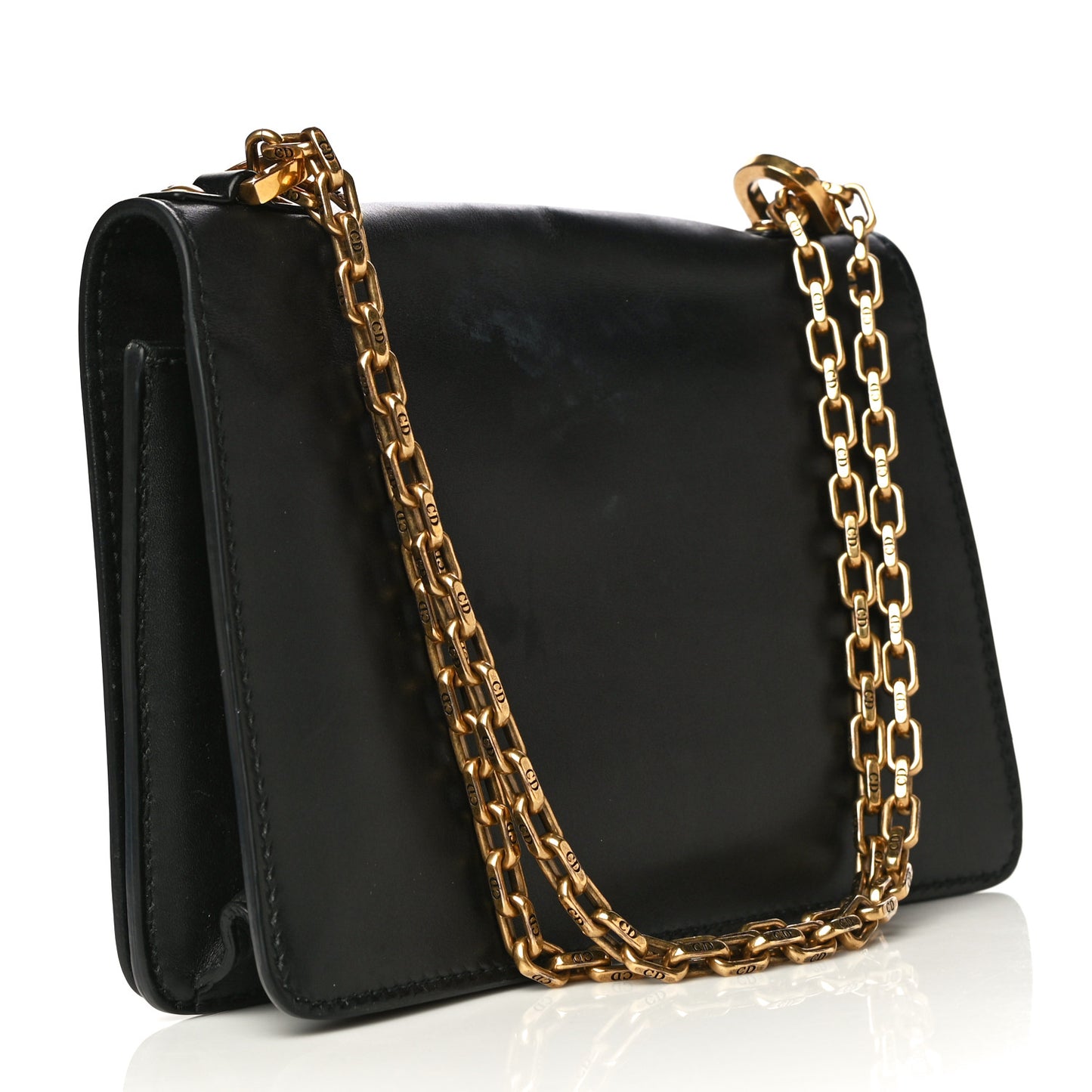Calfskin J'Adior Chain Flap Bag Black