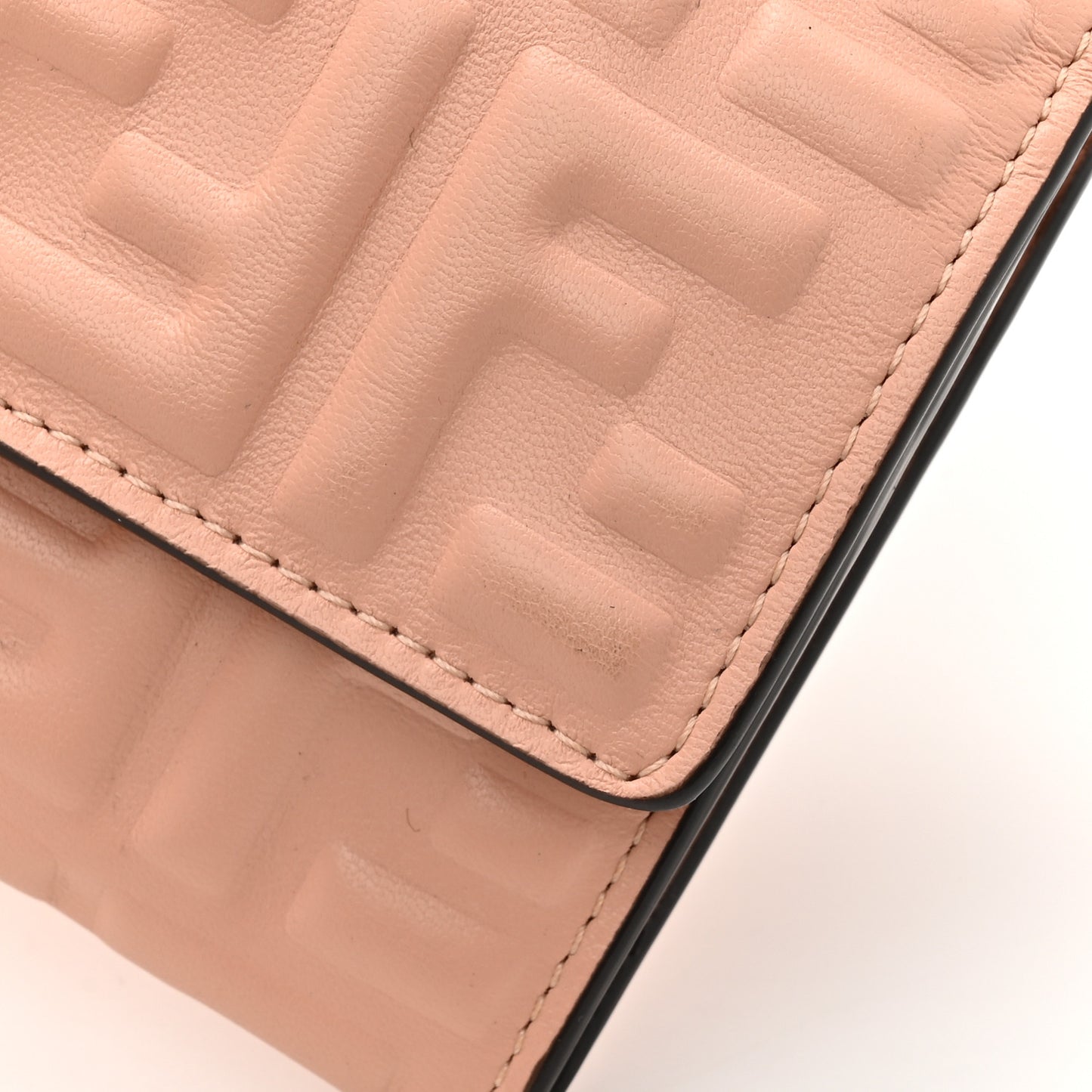 Nappa Matisse FF Embossed Continental Wallet On Chain Baby Pink