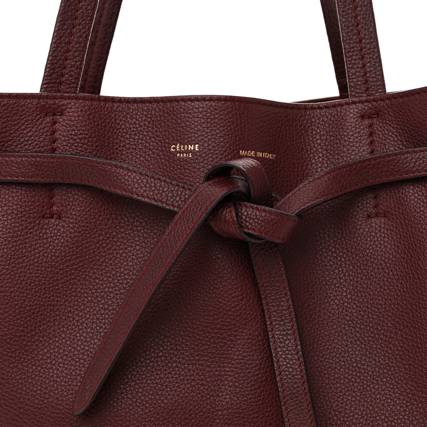 Soft Grained Calfskin Small Belt Cabas Phantom Burgundy
