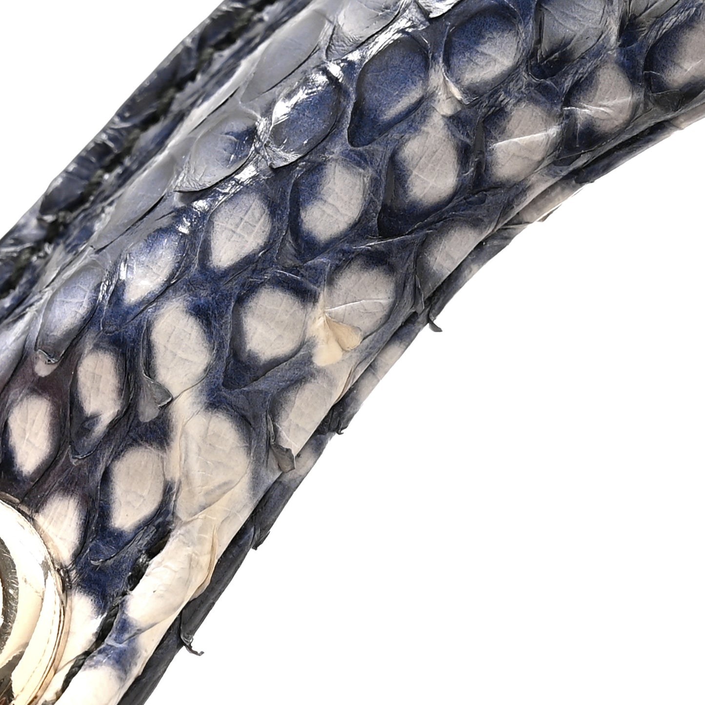 Snakeskin Mini Lady Dior Beige Blue