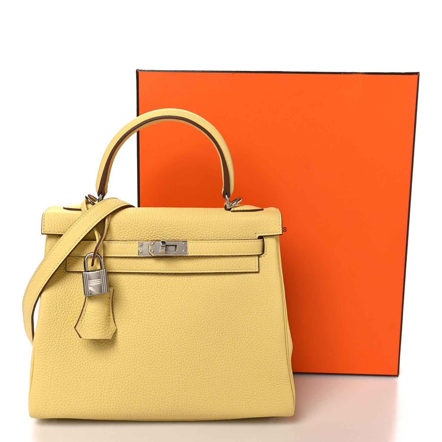 Hermes Togo Kelly Retourne 25 Jaune Poussin 11 of 11