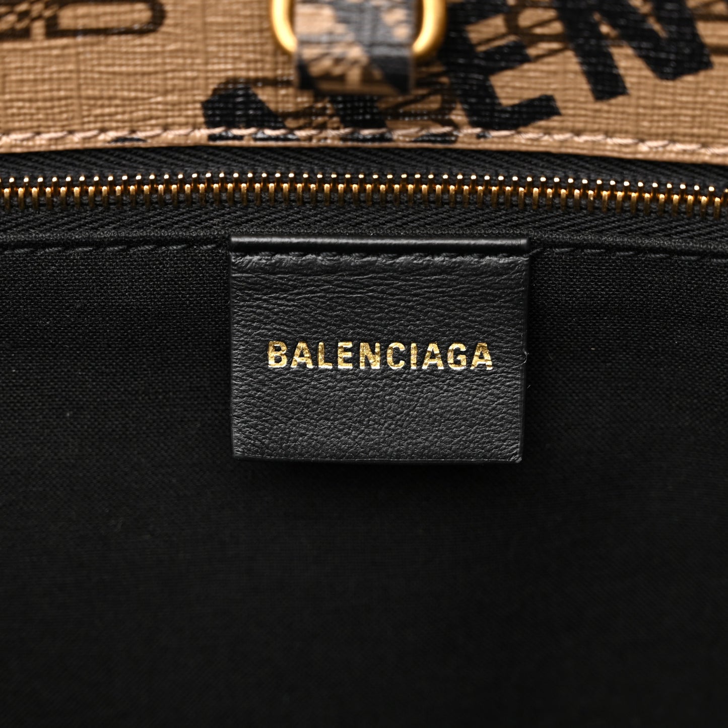 Coated Canvas BB Monogram Allover Logo Signature Tote Beige Brown Black