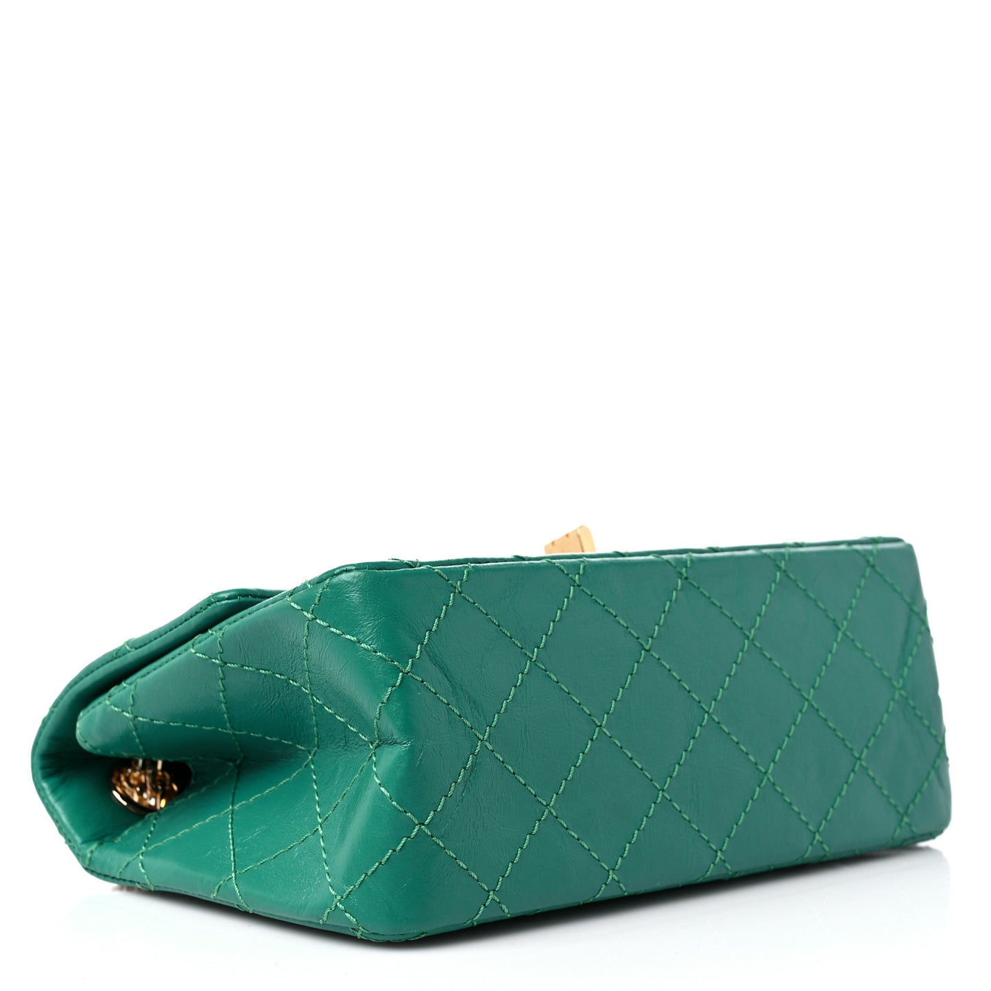 Aged Calfskin Quilted 2.55 Reissue Mini Flap Green