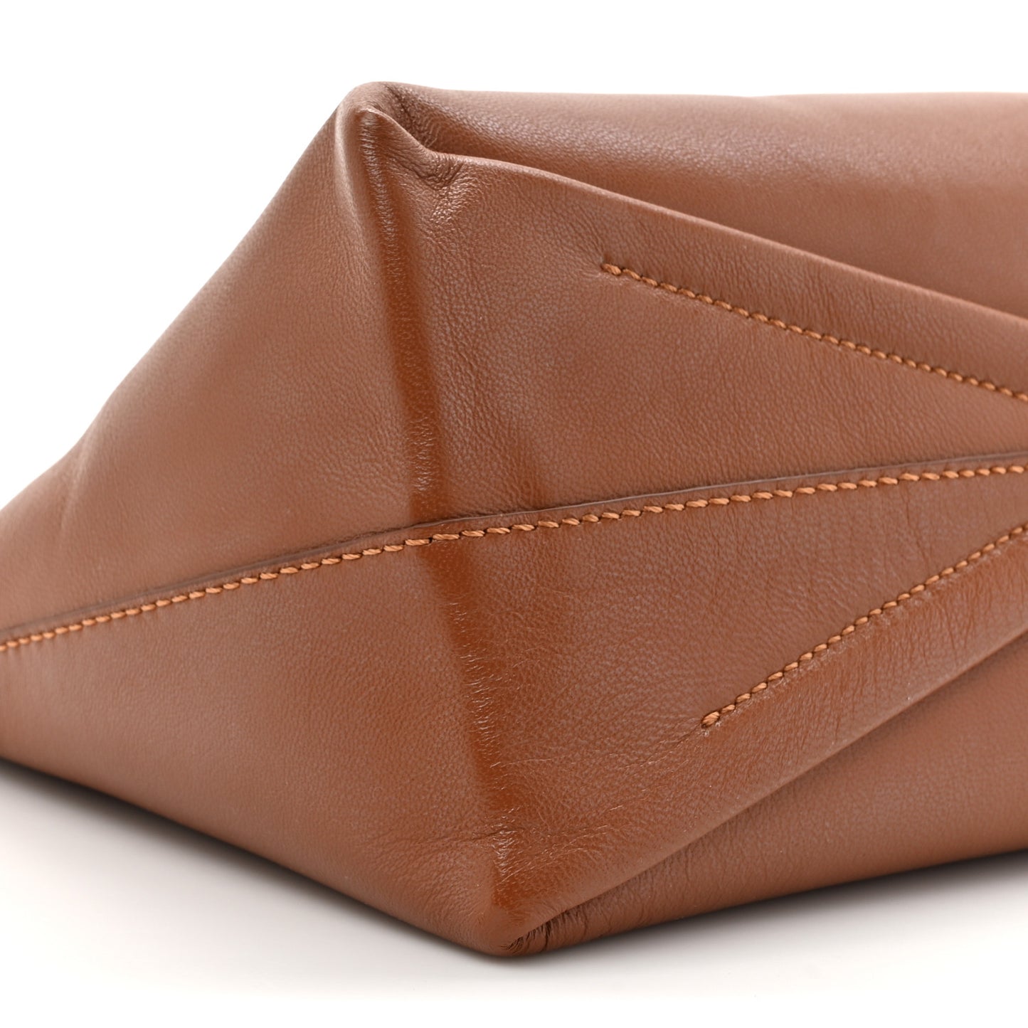 Nappa Skull Four Ring Altona Top Sculptural Pouch Brown