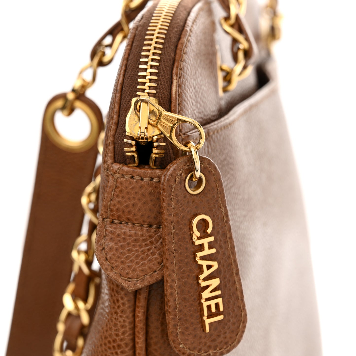 Caviar CC Shoulder Bag Brown