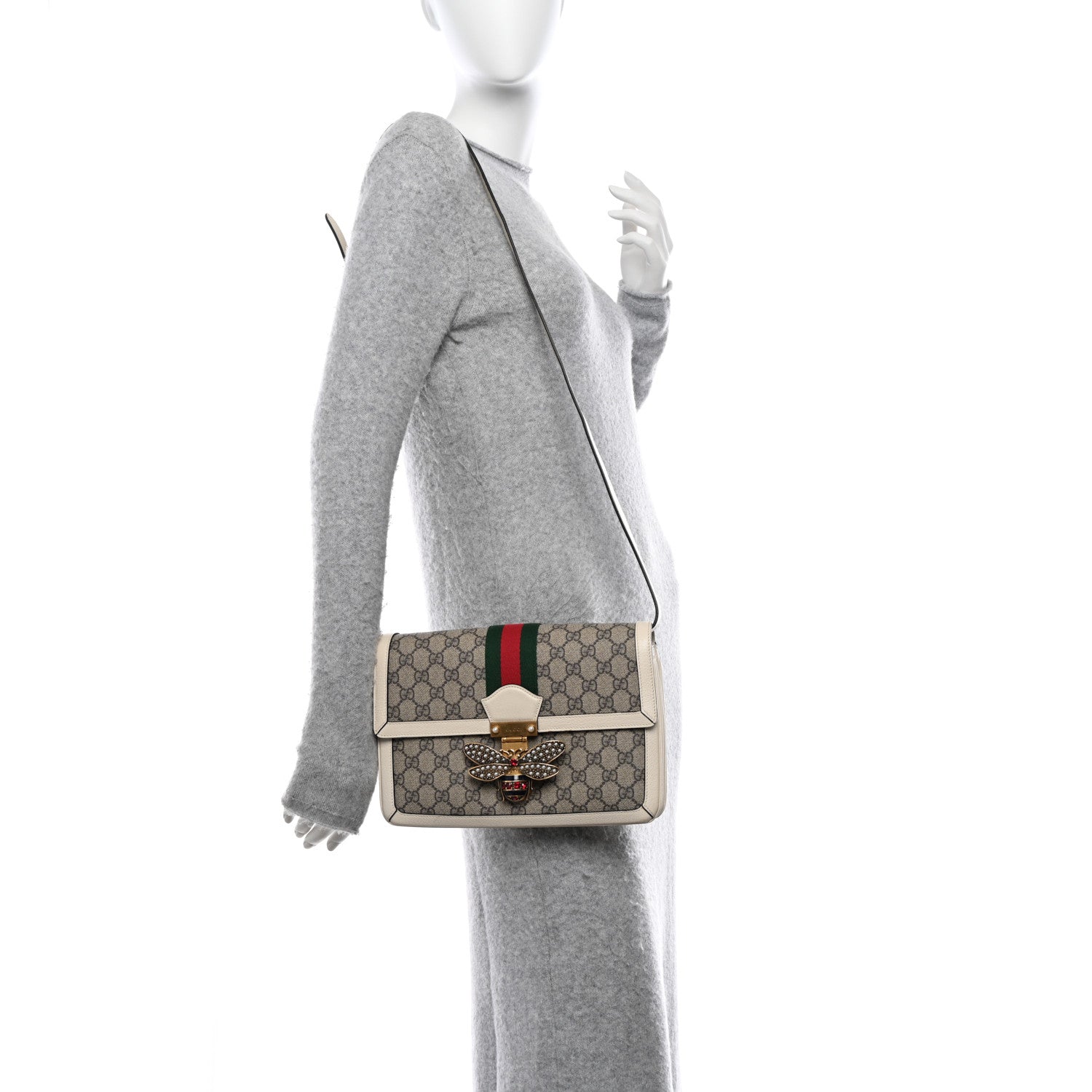 Gucci GG Supreme Monogram Medium Queen Margaret Shoulder Bag Mystic White 2 of 20
