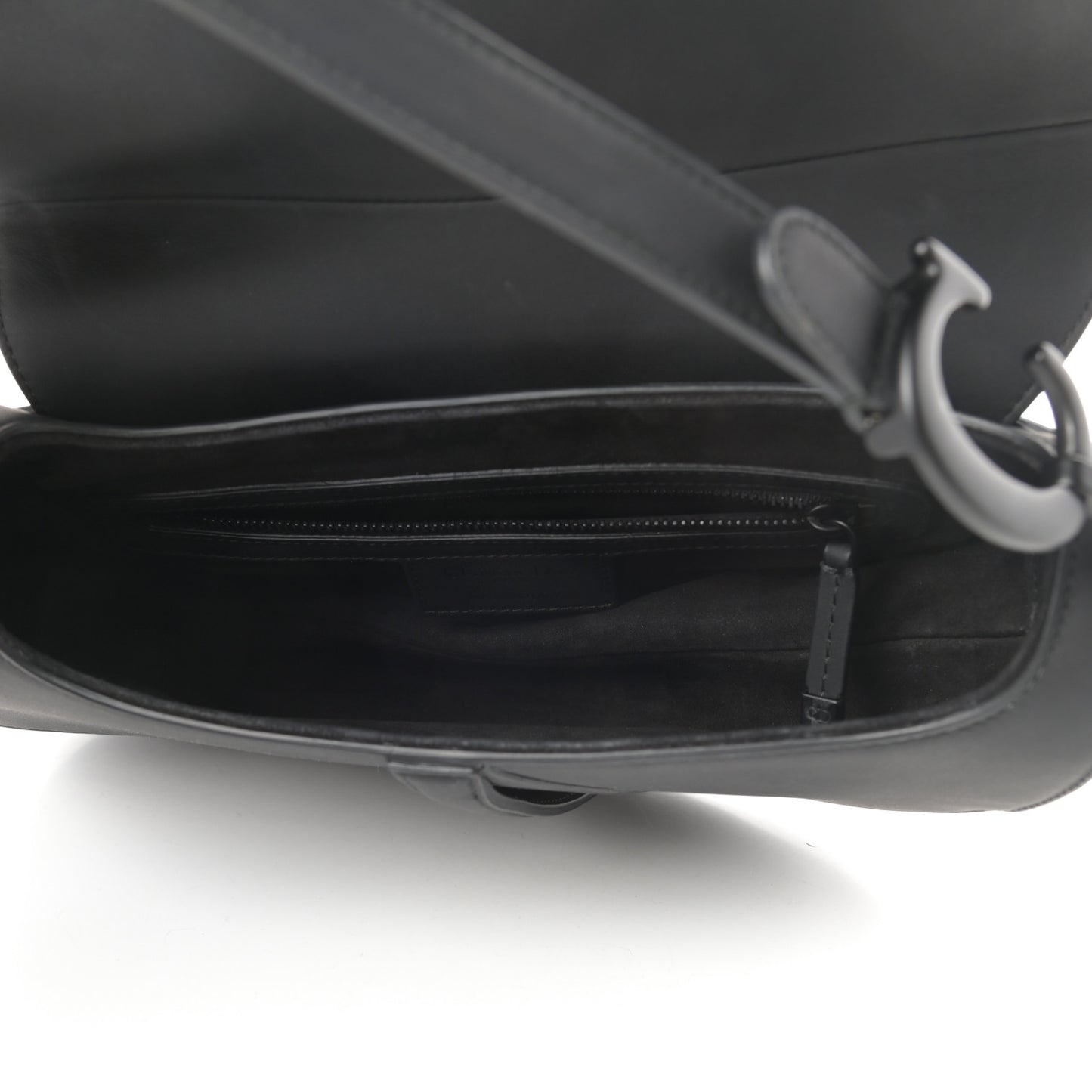 Ultra Matte Calfskin Saddle Bag Black