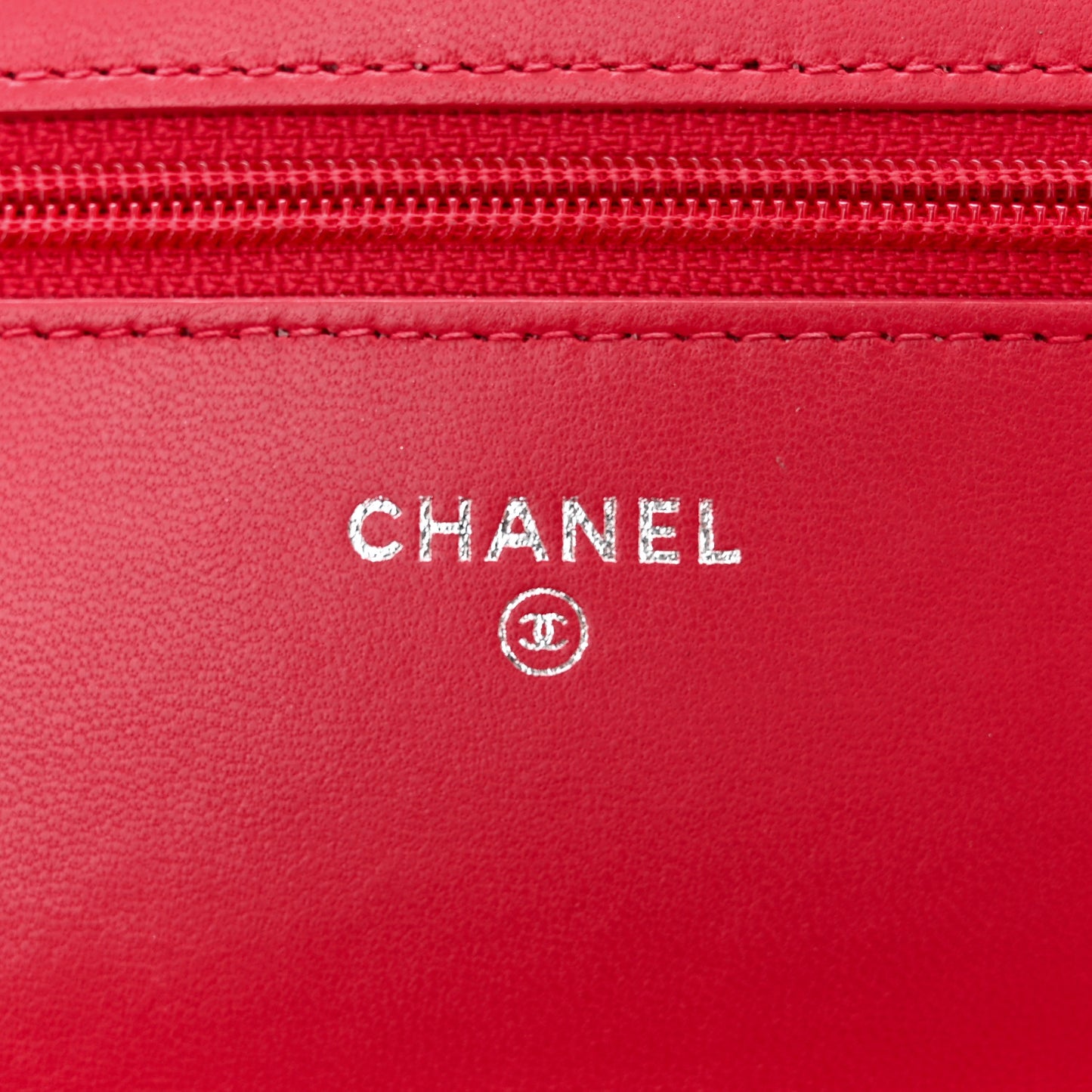 Lambskin Quilted Boy Wallet On Chain WOC Red