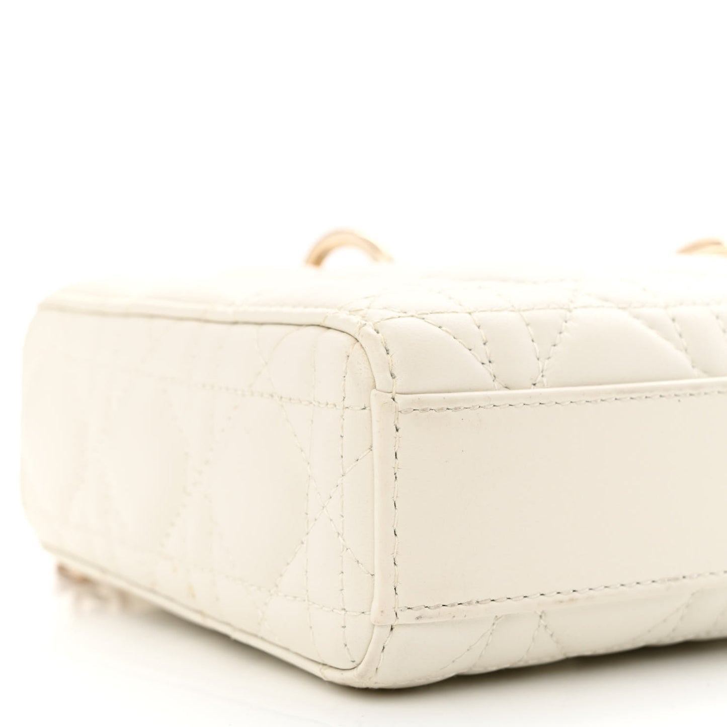 Lambskin Cannage Medium Lady D-Joy White