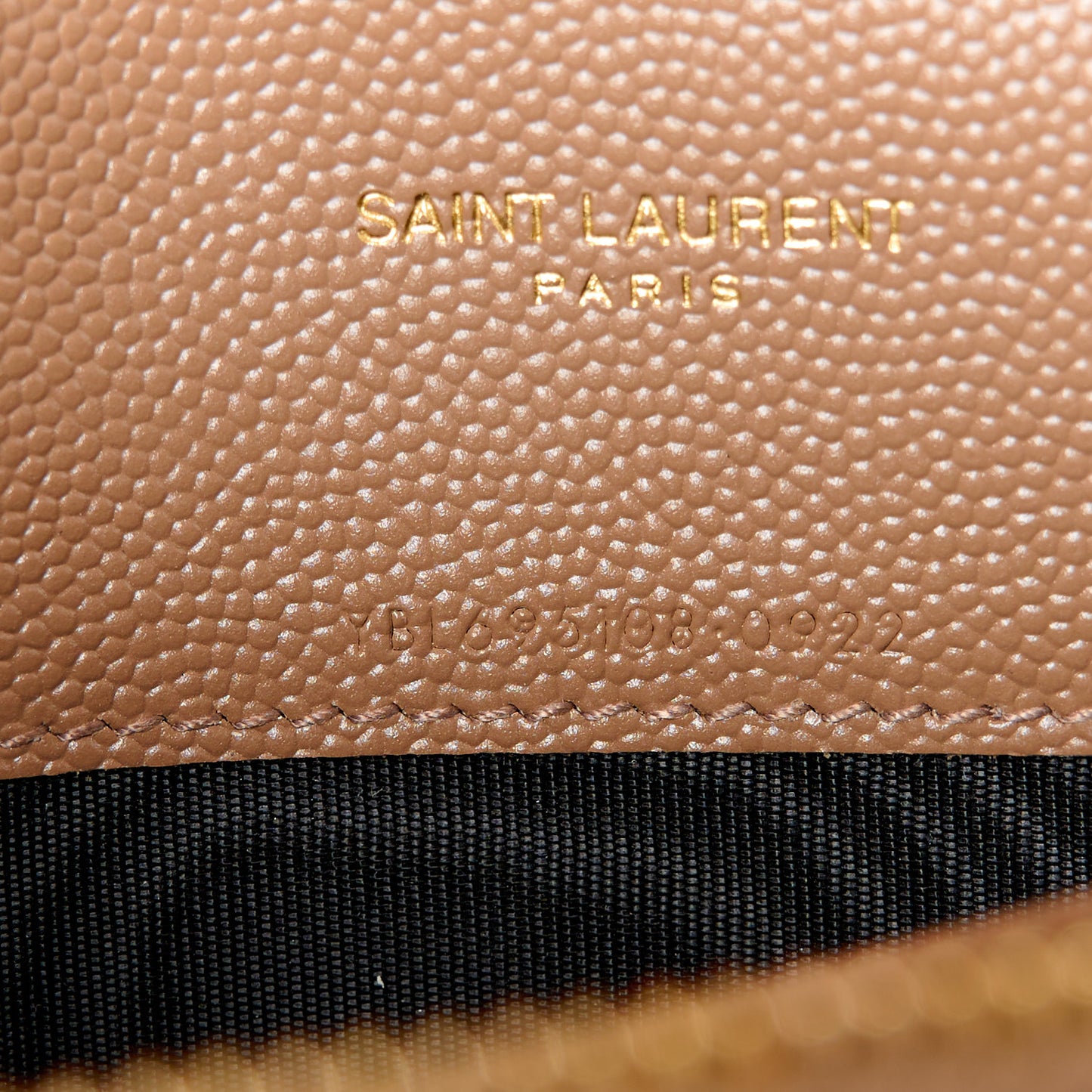 Grain De Poudre Matelasse Chevron Monogram Envelope Chain Wallet Taupe