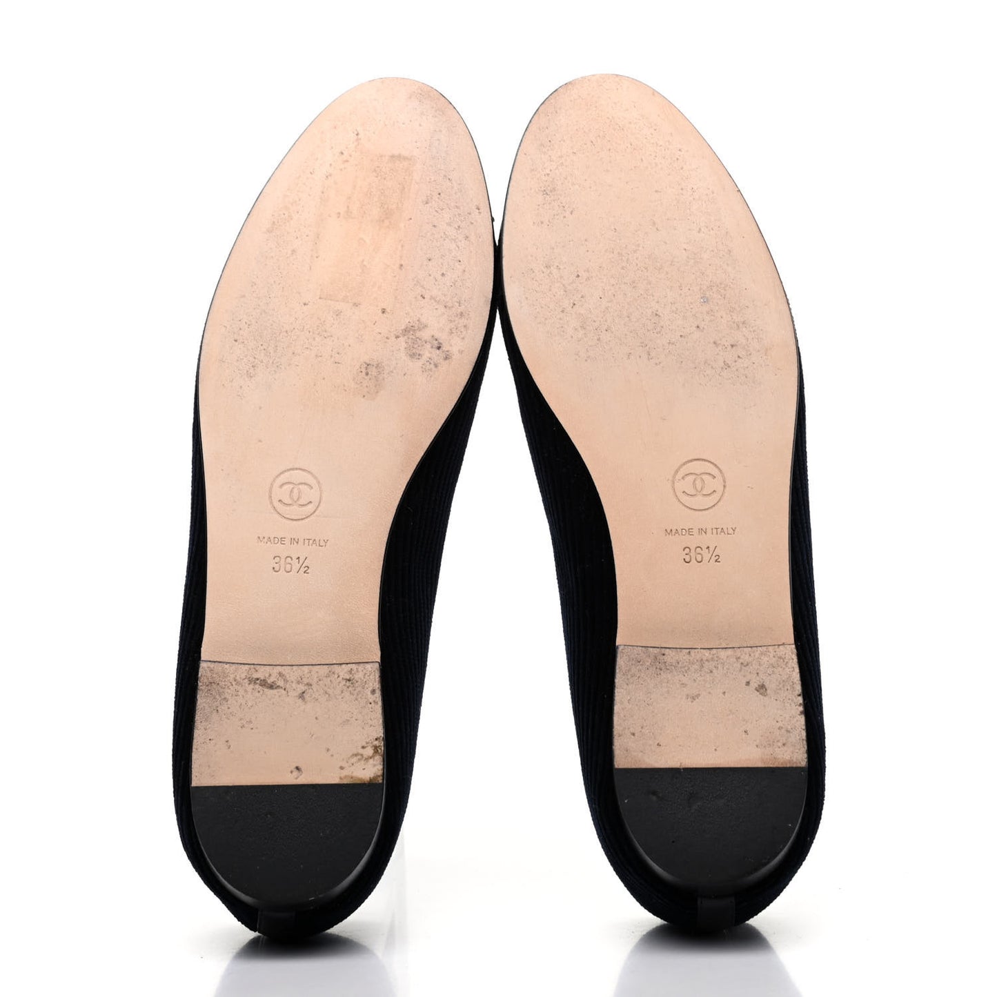 Corduroy Patent Cap Toe CC Ballerina Flats 36.5 Navy Black