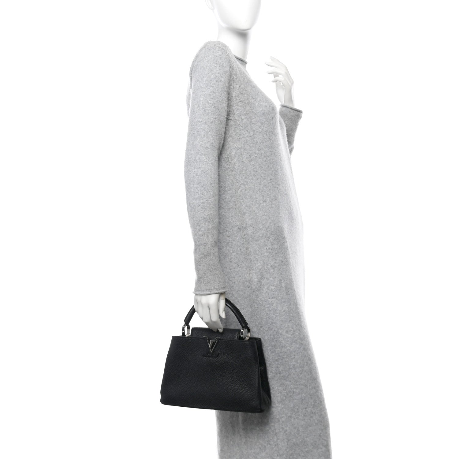 Louis Vuitton Taurillon Capucines BB Black 2 of 13