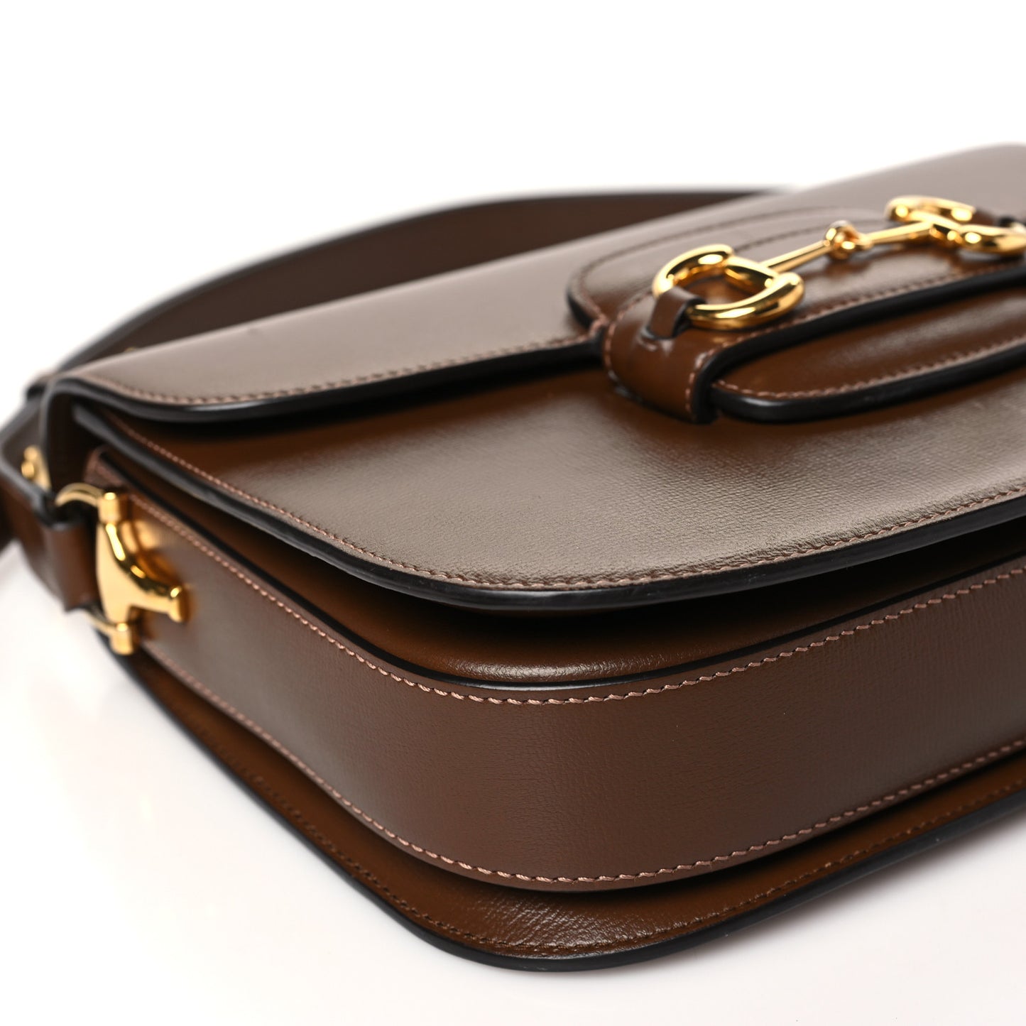 Azalea Calfskin Horsebit 1955 Shoulder Bag Brown Sugar
