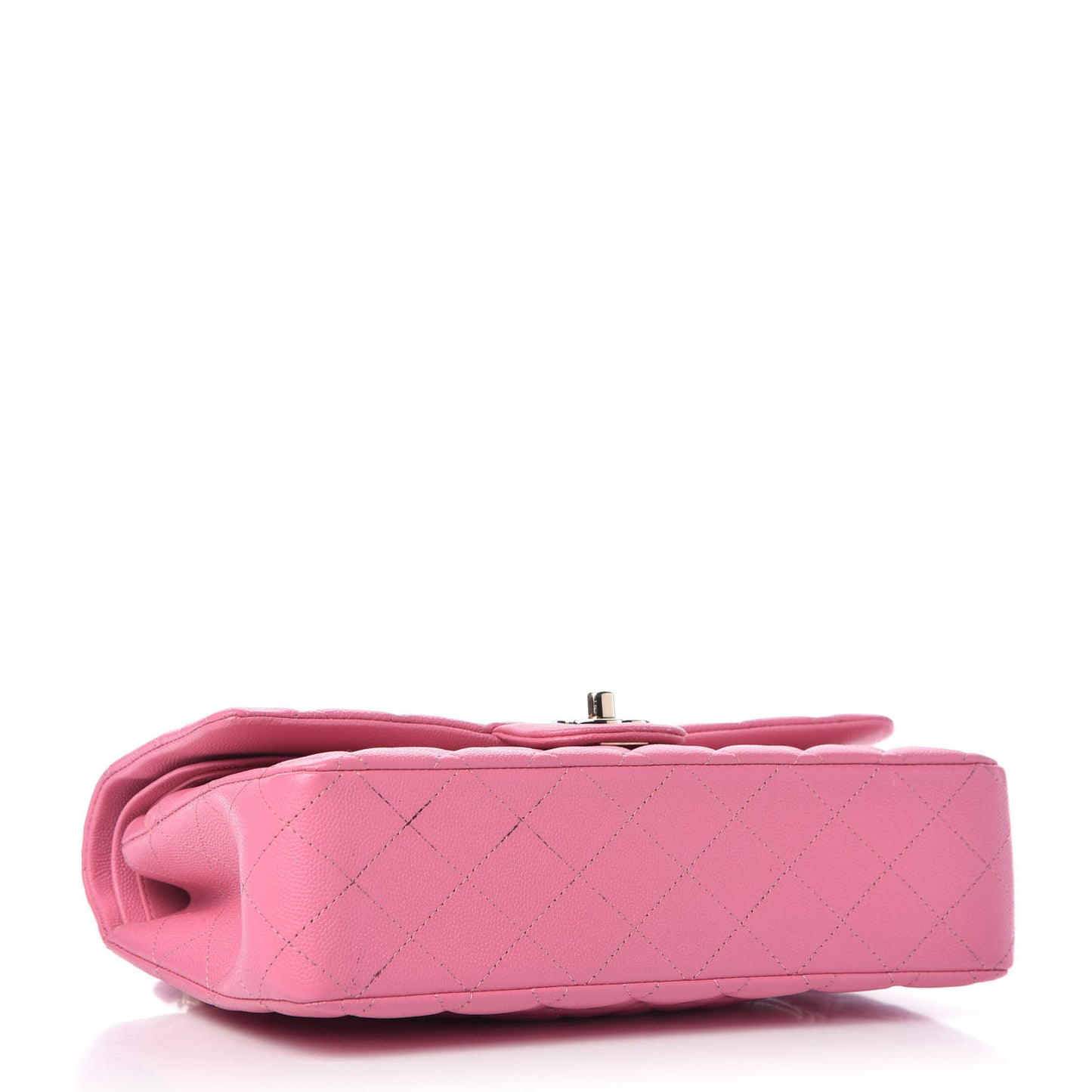 Caviar Quilted Medium Double Flap Pink
