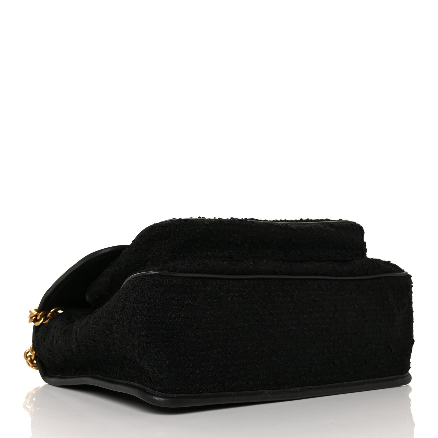 Boucle Tweed Monogram Medium Niki Chain Satchel Black