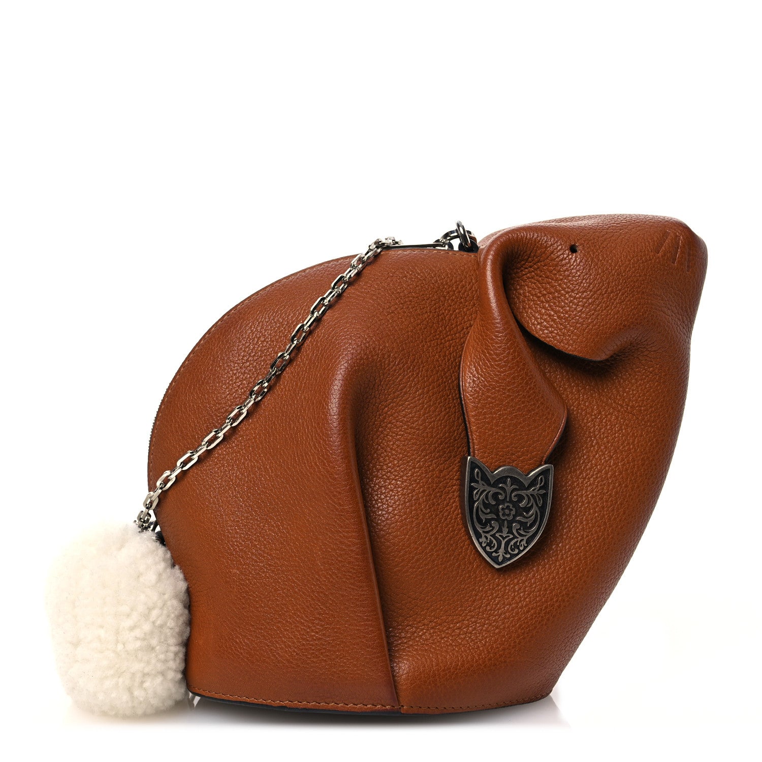 Loewe Calfskin Shearling Mini Bunny Western Crossbody Bag Walnut 1 of 11