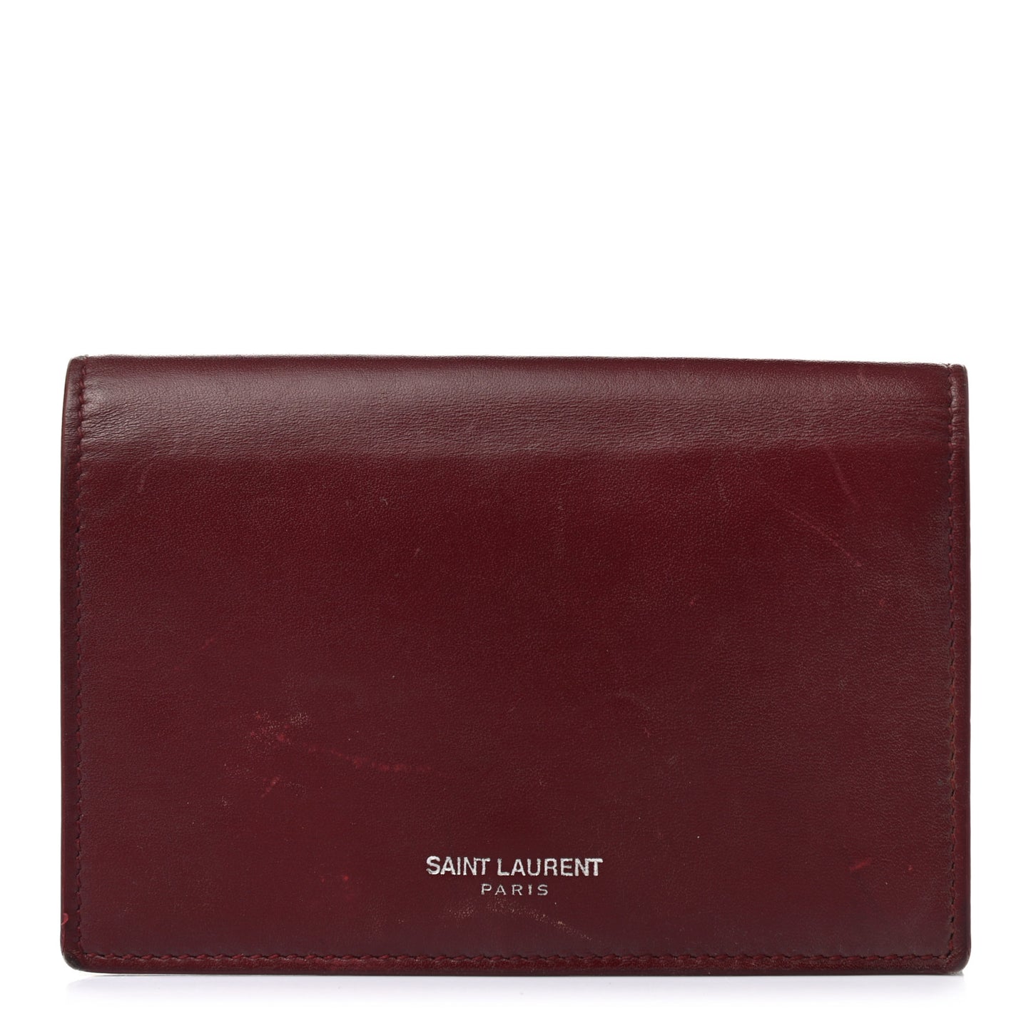 Calfskin Fragments Flap Wallet Dark Red