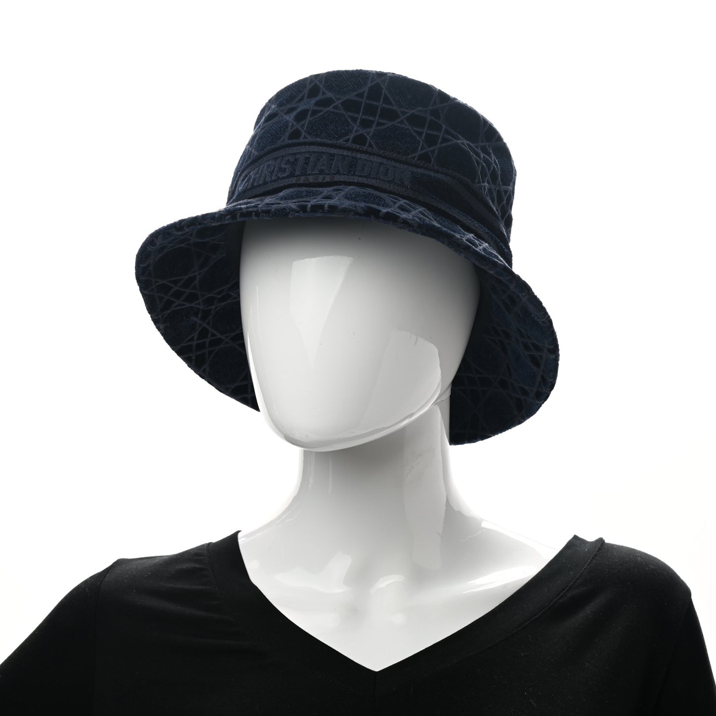 Velvet Cannage Bucket Hat 58 Blue