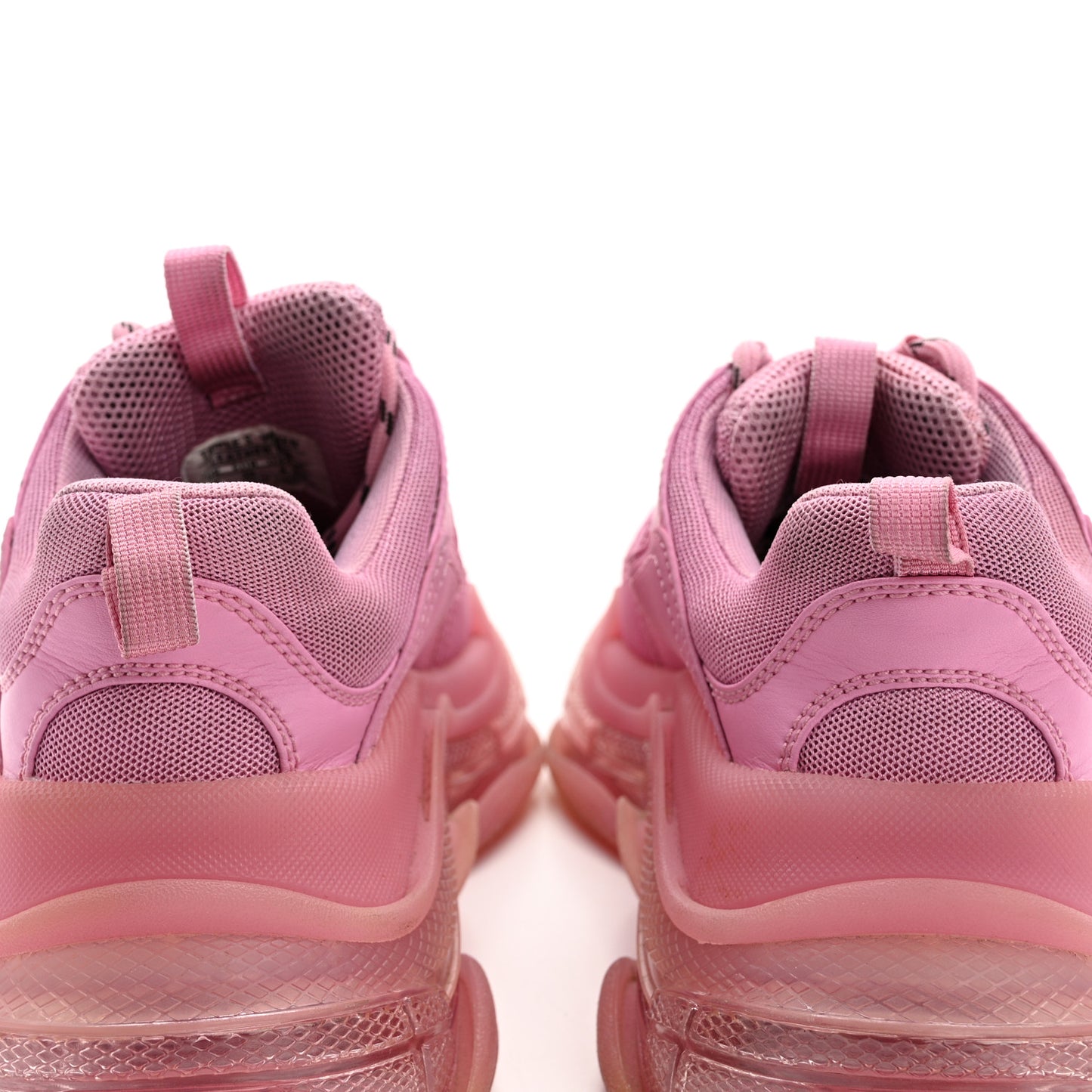 Fabric Mesh Clear Sole Womens Triple S Sneakers 38 Pink
