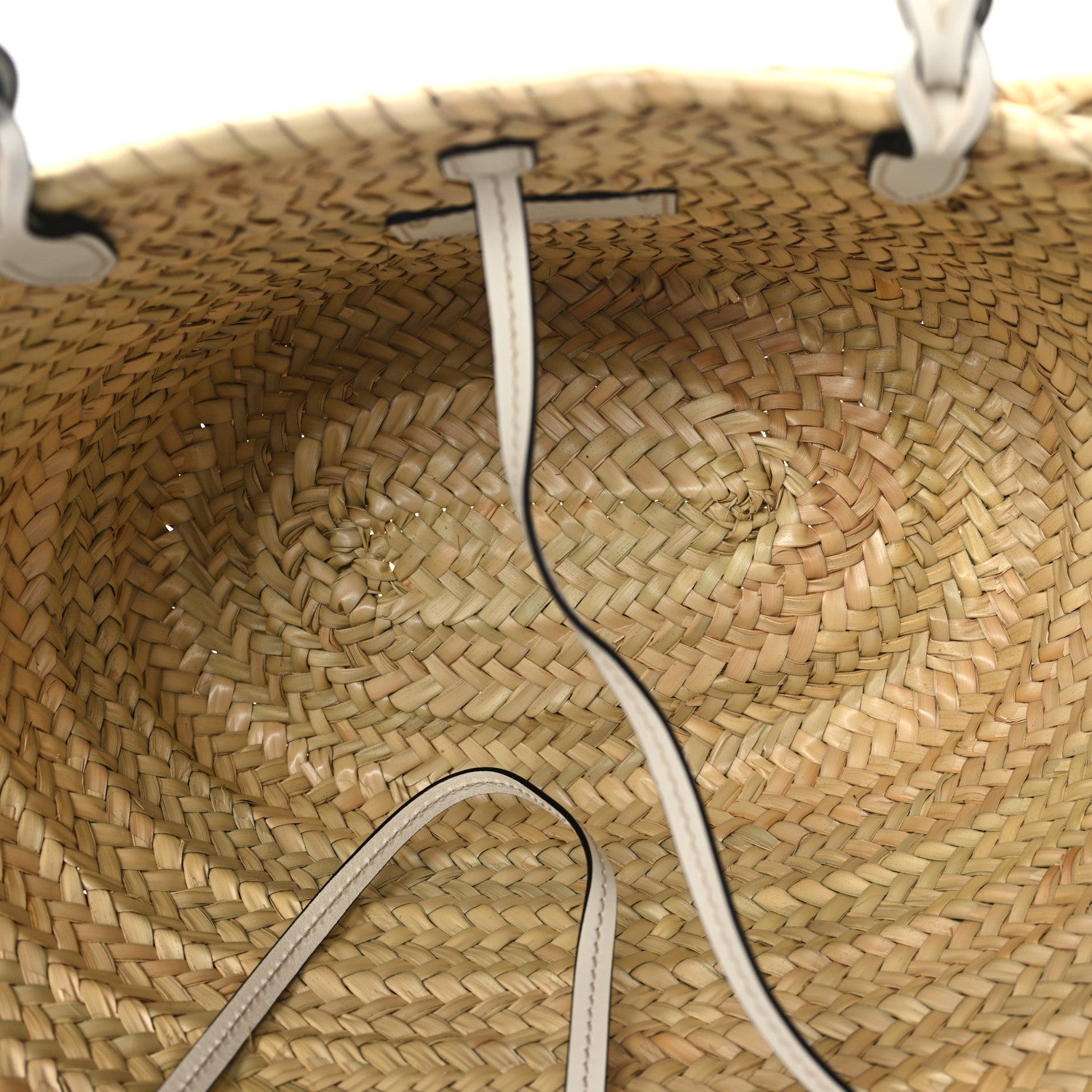 Prada Palmitto Vitello Woven Braided Large Basket Tote Bag Naturale White 5 of 11