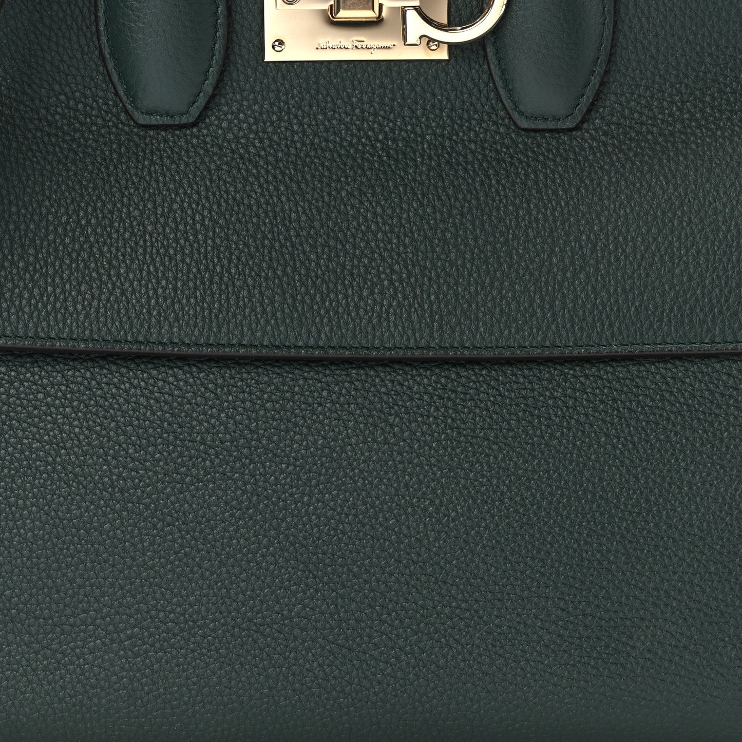 Hammered Calfskin Medium Studio Top Handle Bag Dark Green