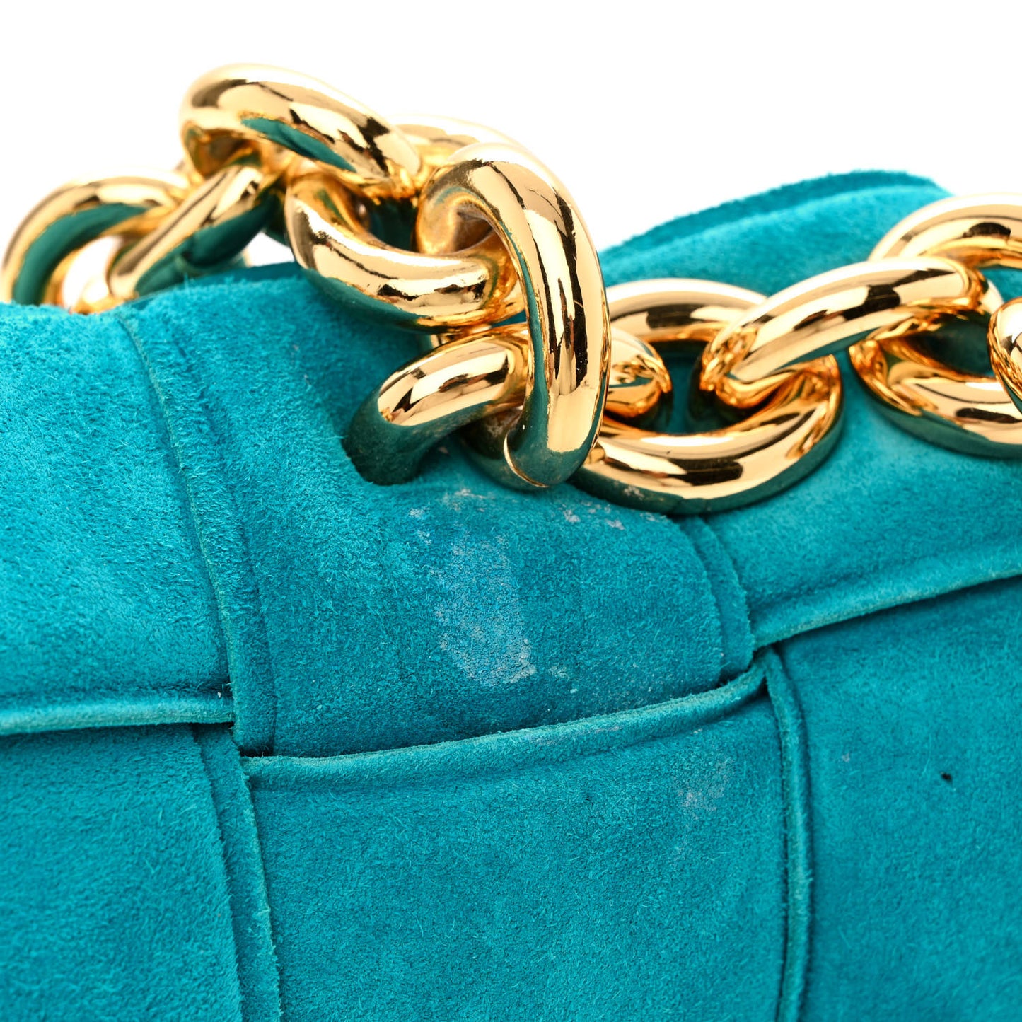 Suede Maxi Intrecciato Padded Chain Cassette Crossbody Bag Blaster