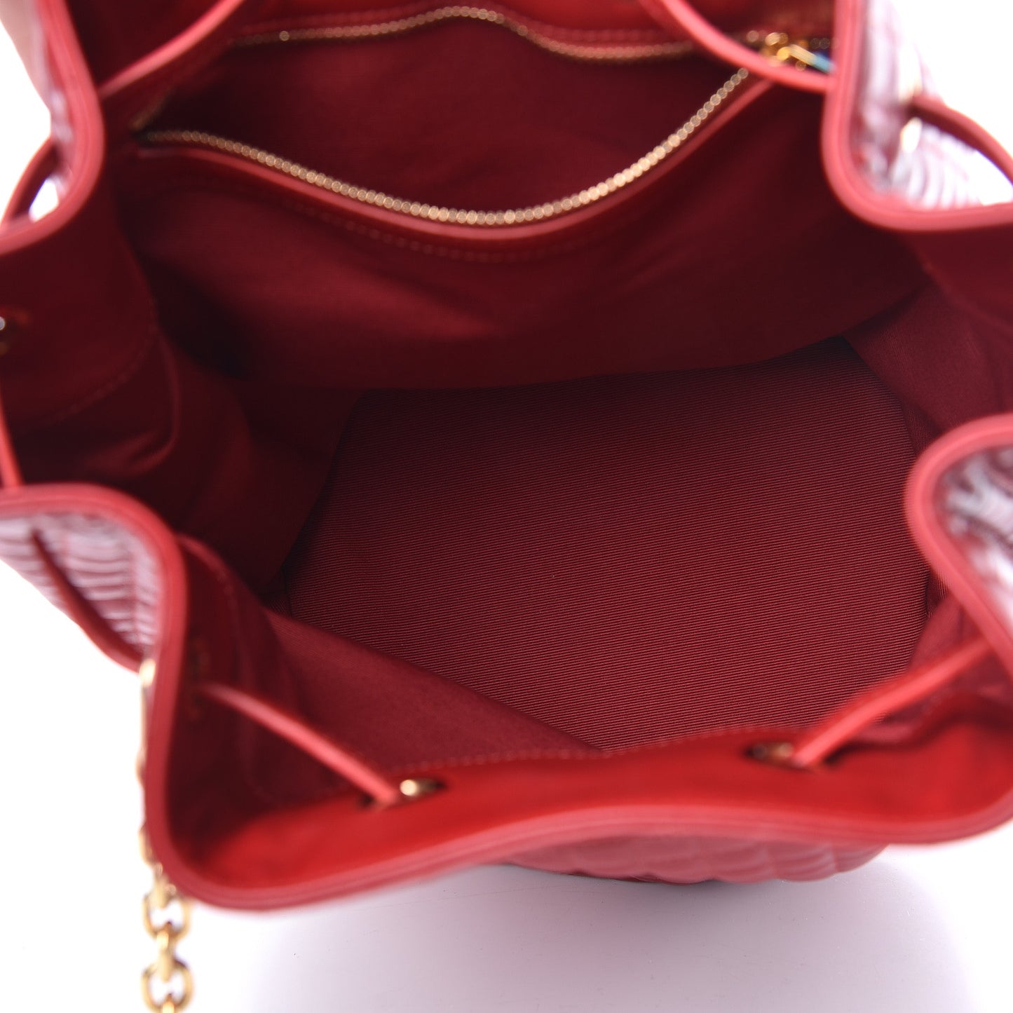 Calfskin Quilted Small C Backpack Red