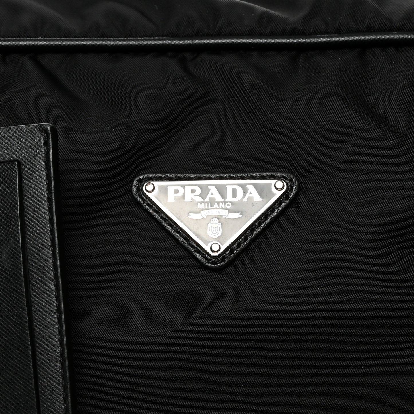 Tessuto Nylon Saffiano Viaggio Carry On Travel Bag Black