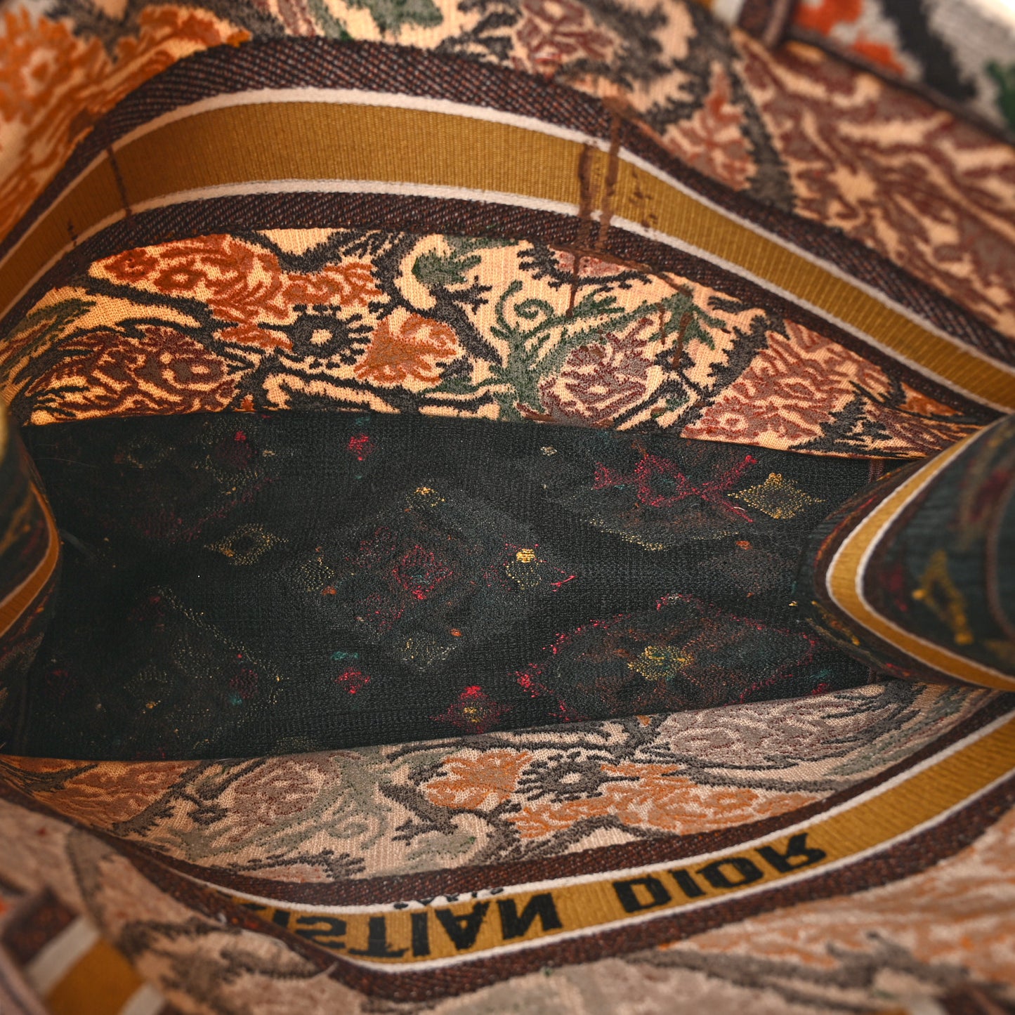 Canvas Embroidered Large Paisley Book Tote Multicolor