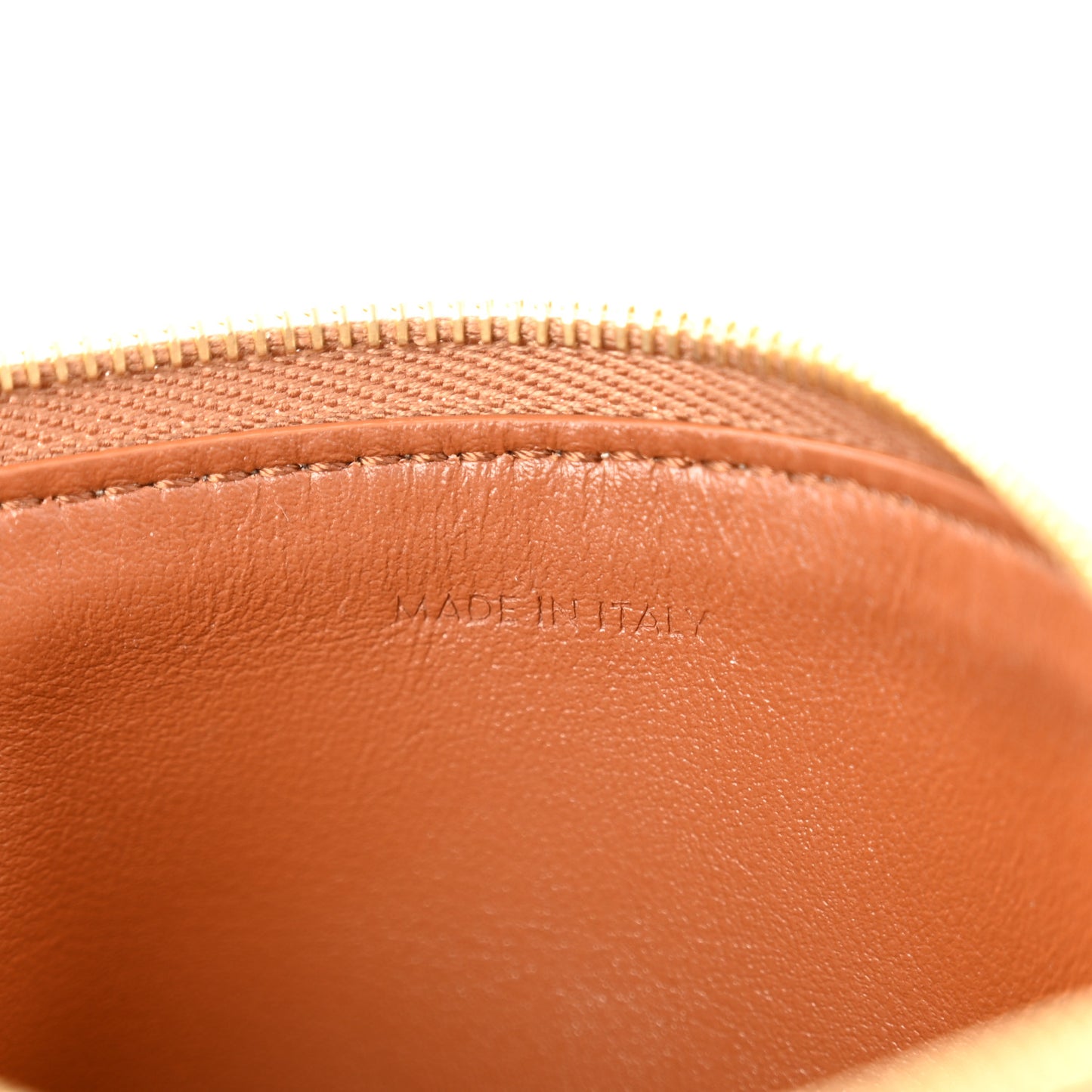 Smooth Calfskin Cuir Triomphe Coin and Card Pouch With Hook Tan