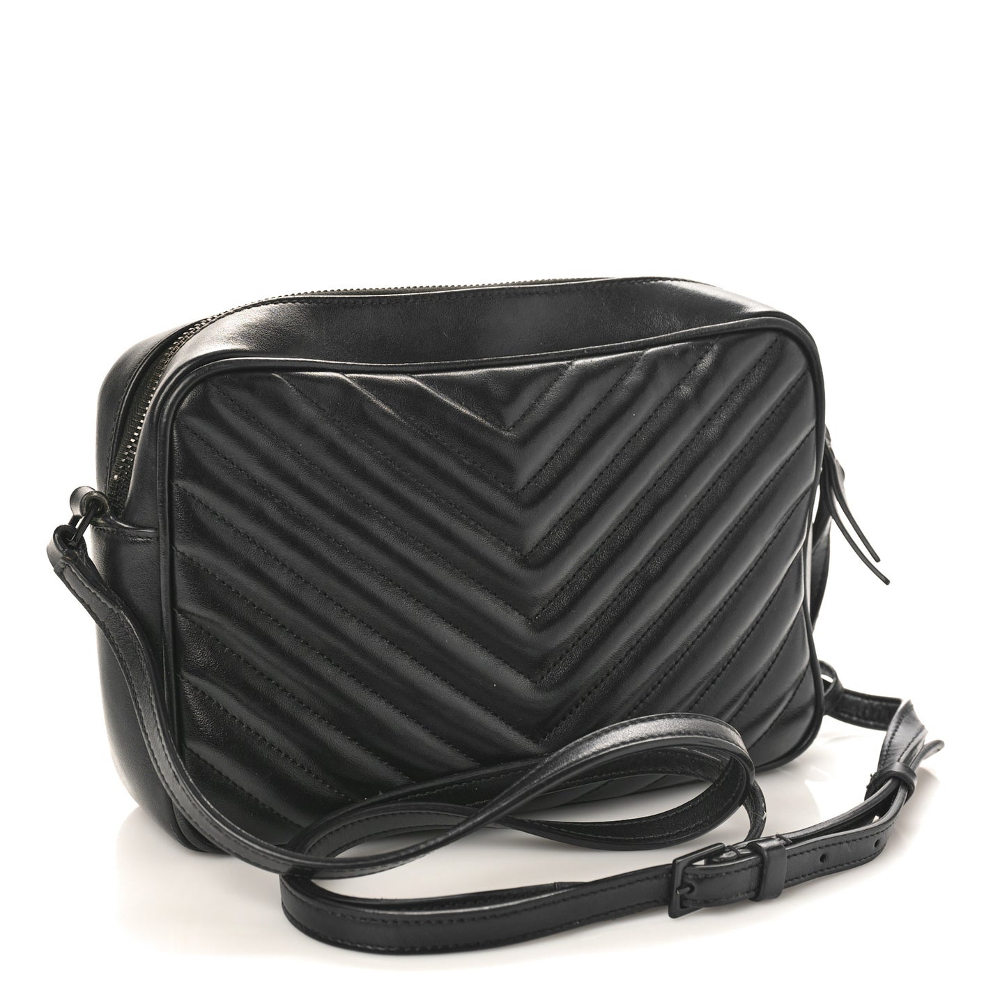 Calfskin Matelasse Monogram Monochrome Lou Camera Bag Black
