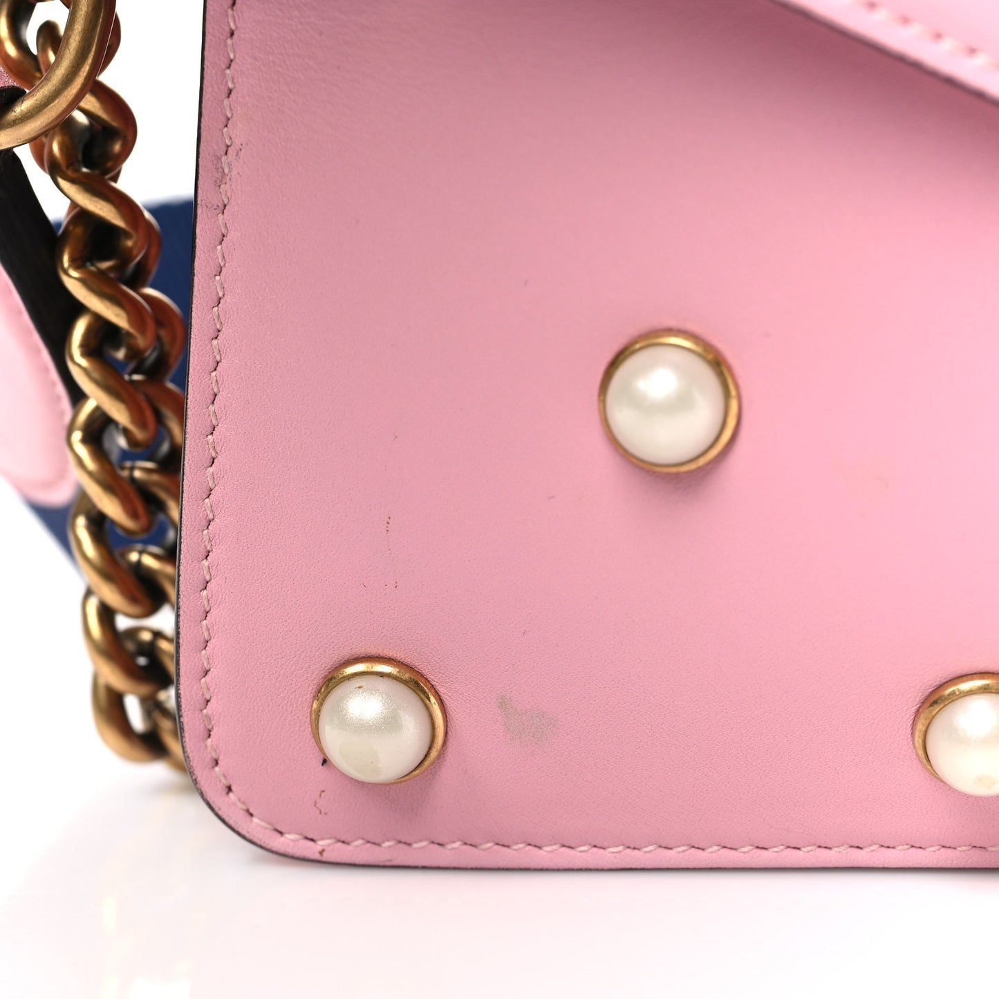 Nappa Pearl Studded Mini Queen Margaret Broadway Shoulder Bag Sugar Pink