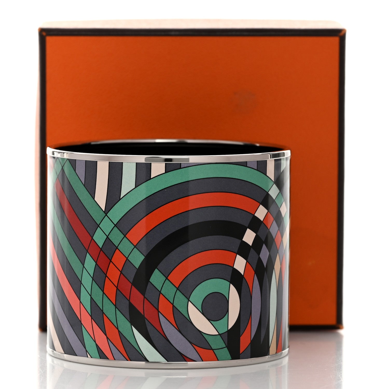 Hermes Enamel Printed Mega Wide Spirographie Bracelet 65 6 of 6