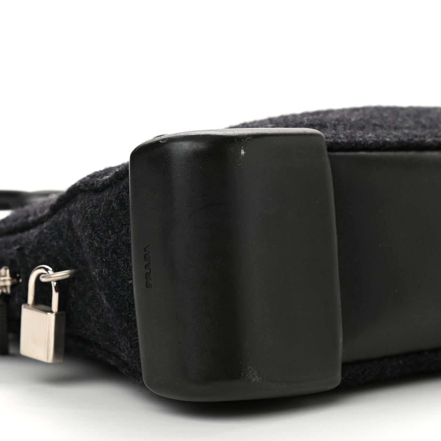Calfskin Wool Top Handle Bag Dark Grey