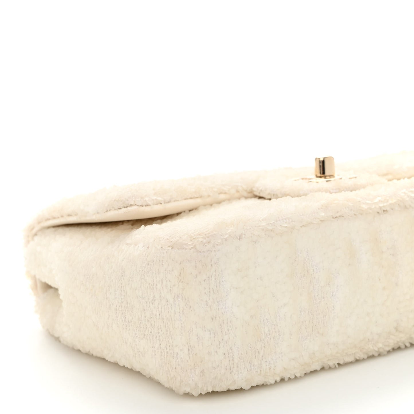 Sequin Mini Rectangular Flap White