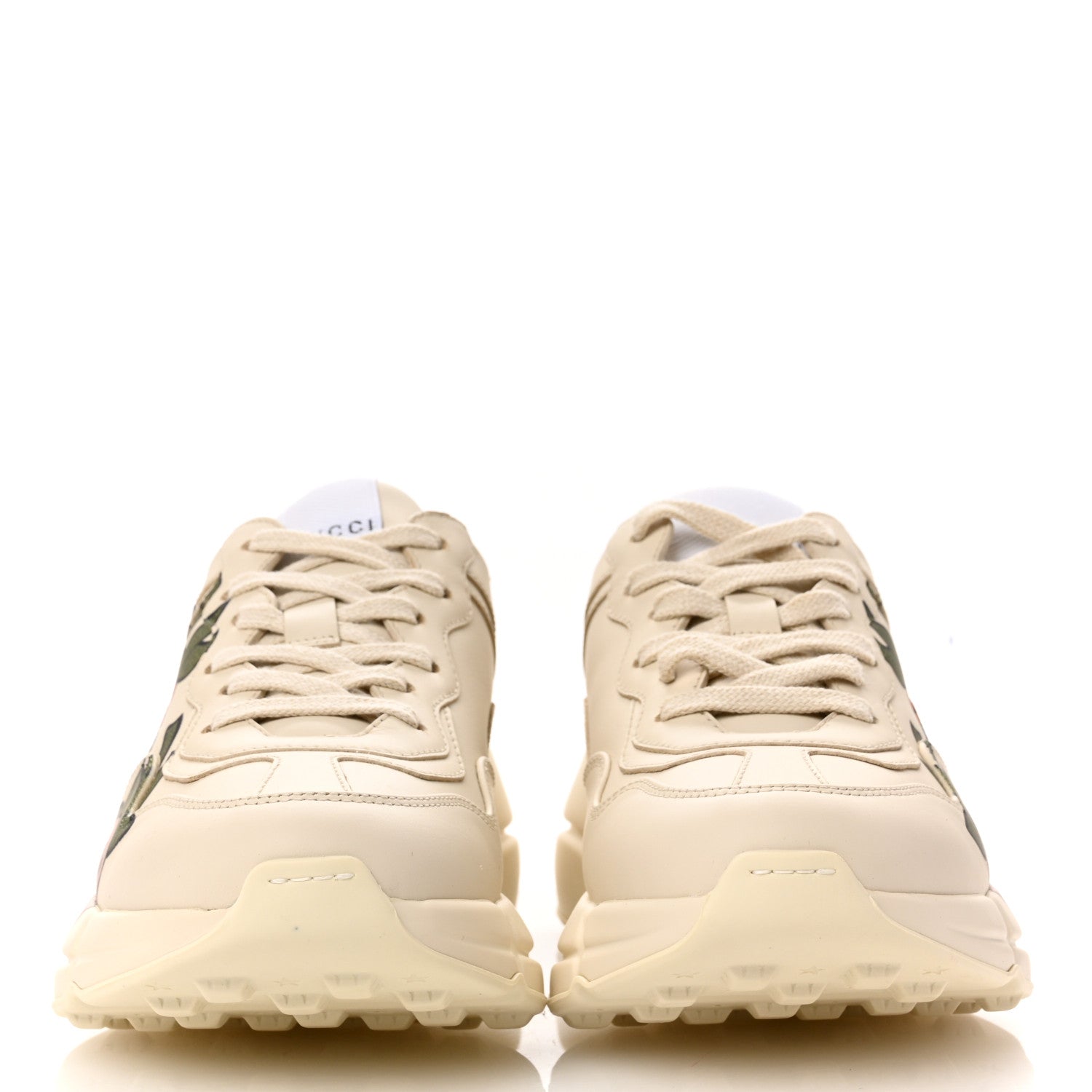 Gucci Apollo Calfskin Strawberry Womens Rhyton Sneakers 35.5 Ivory 3 of 9