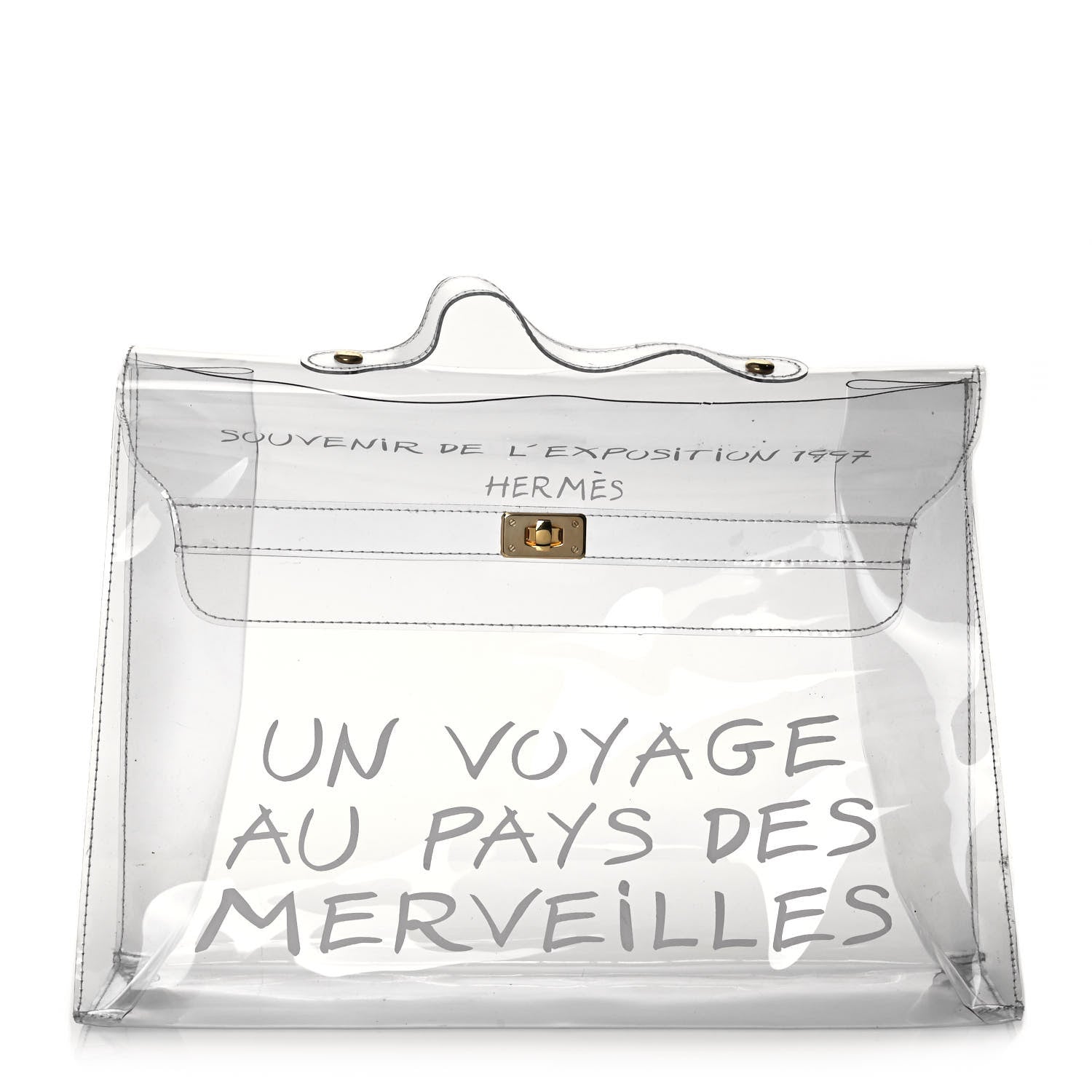 Hermes Vinyl Souvenir De L'Exposition Kelly Transparent 1 of 11