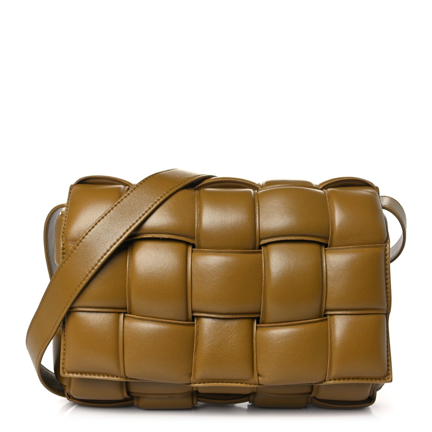 Nappa Maxi Intreccio Padded Cassette Crossbody Bag Acorn