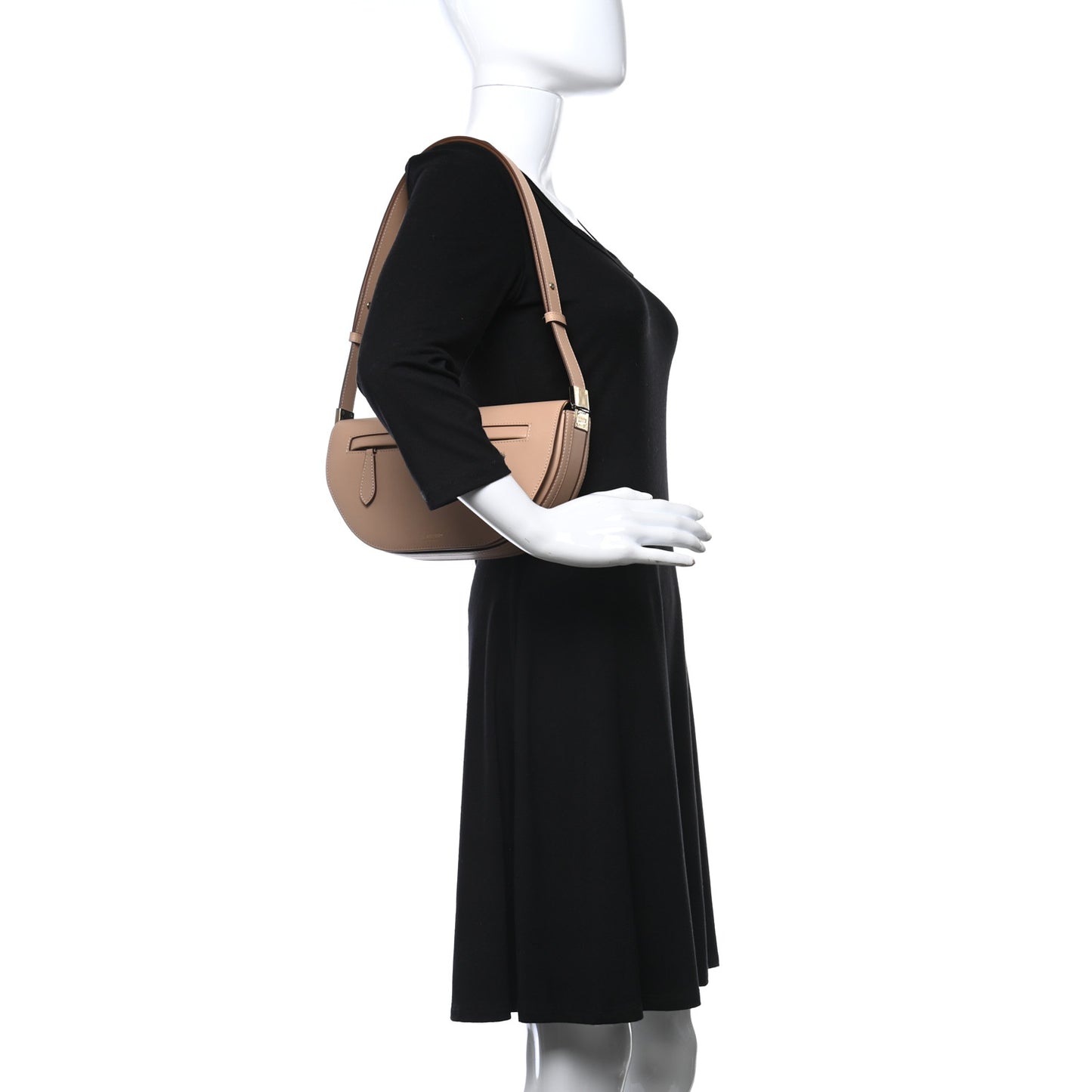 Calfskin Small Olympia Shoulder Bag Light Biscuit