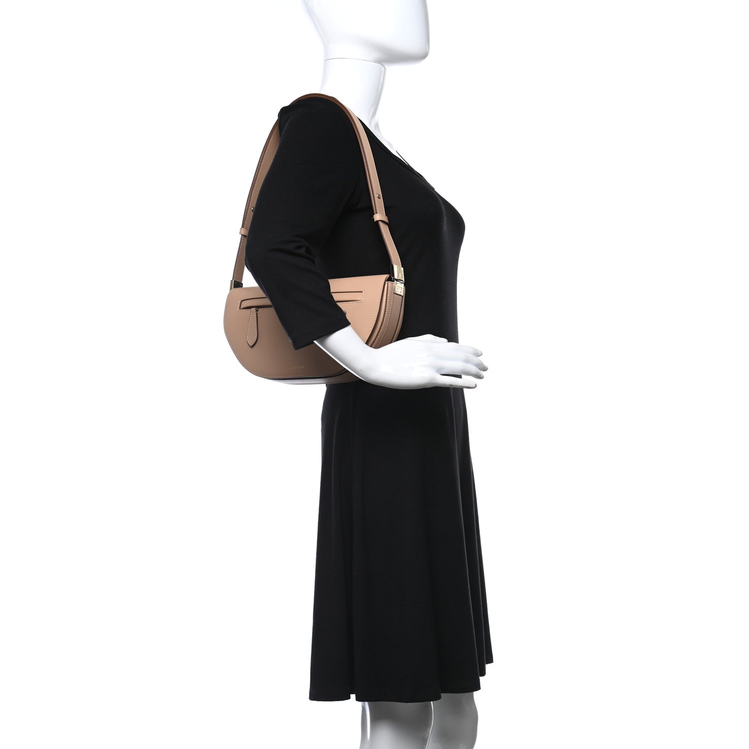 Burberry Calfskin Small Olympia Shoulder Bag Light Biscuit 2 of 13