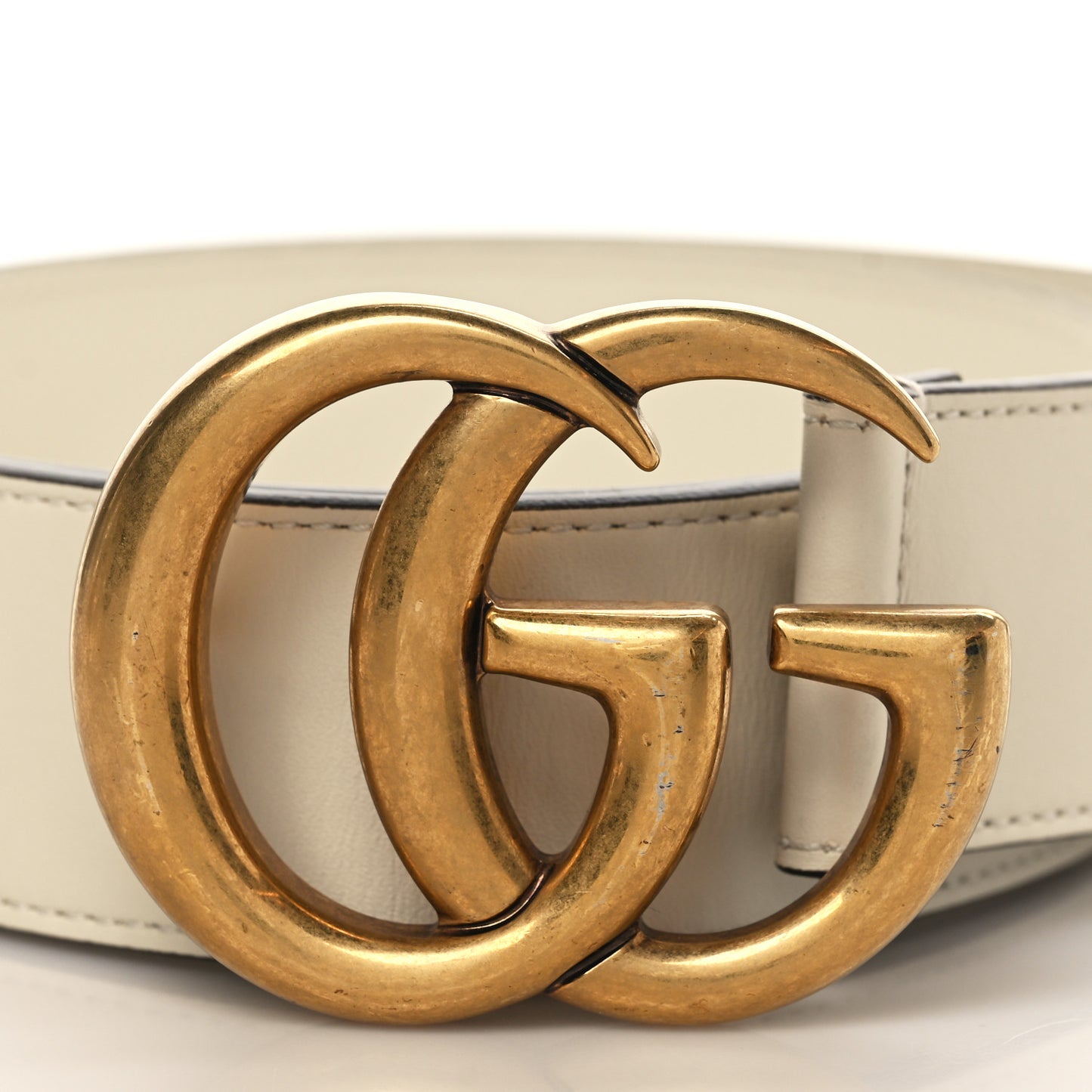 Calfskin Double G 40mm Belt 85 34 Mystic White