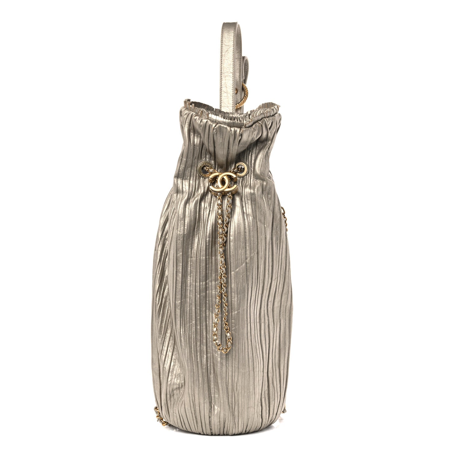 Chanel Iridescent Crumpled Calfskin Small Coco Pleats Backpack Gold 1 of 10